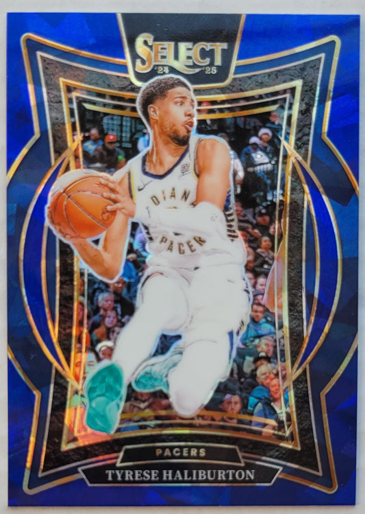 Tyrese Haliburton - 2024-25 Select Blue Cracked Ice Prizms #64