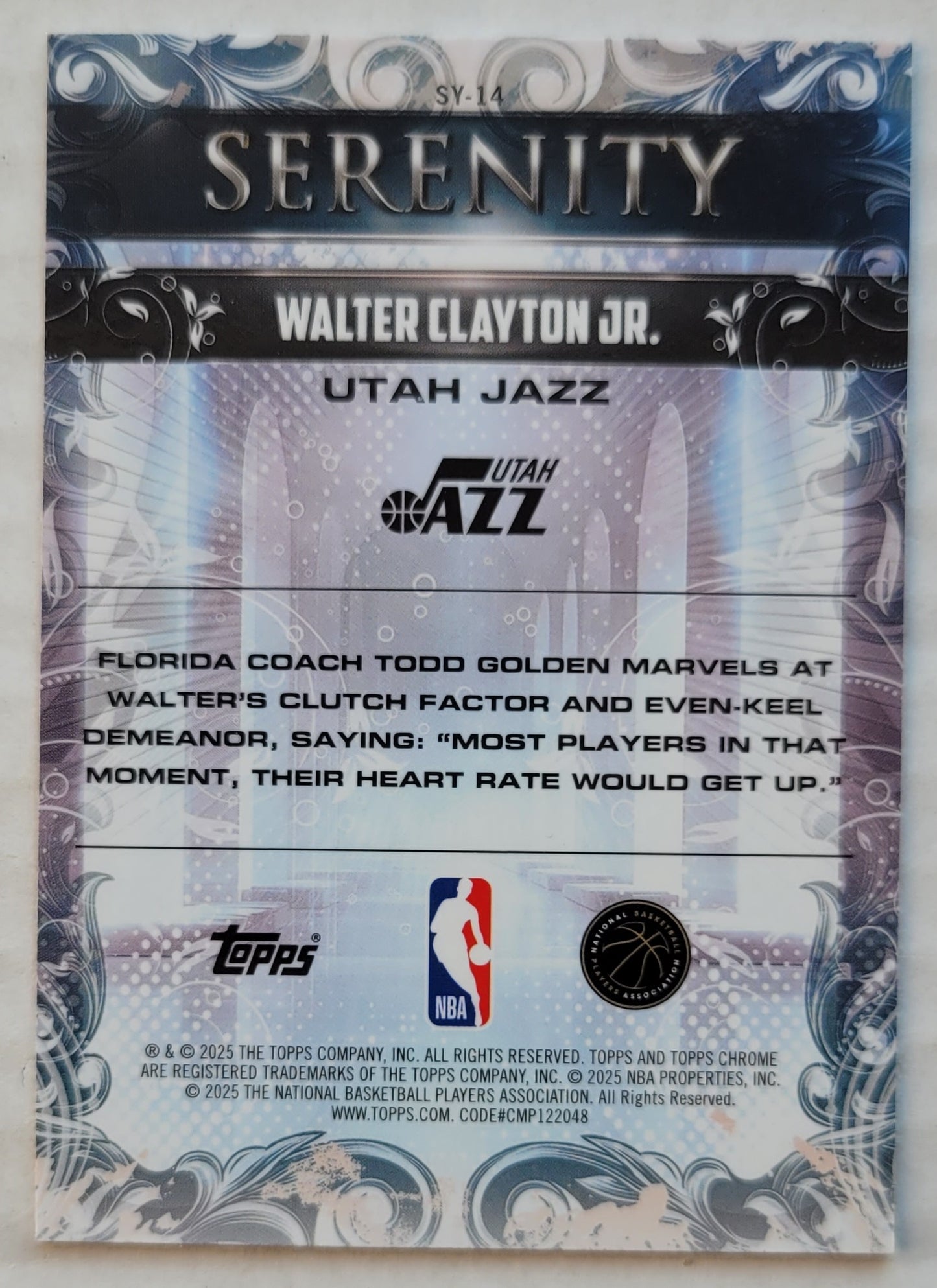 Walter Clayton Jr. - 2025-26 Topps Chrome Serenity #SY14