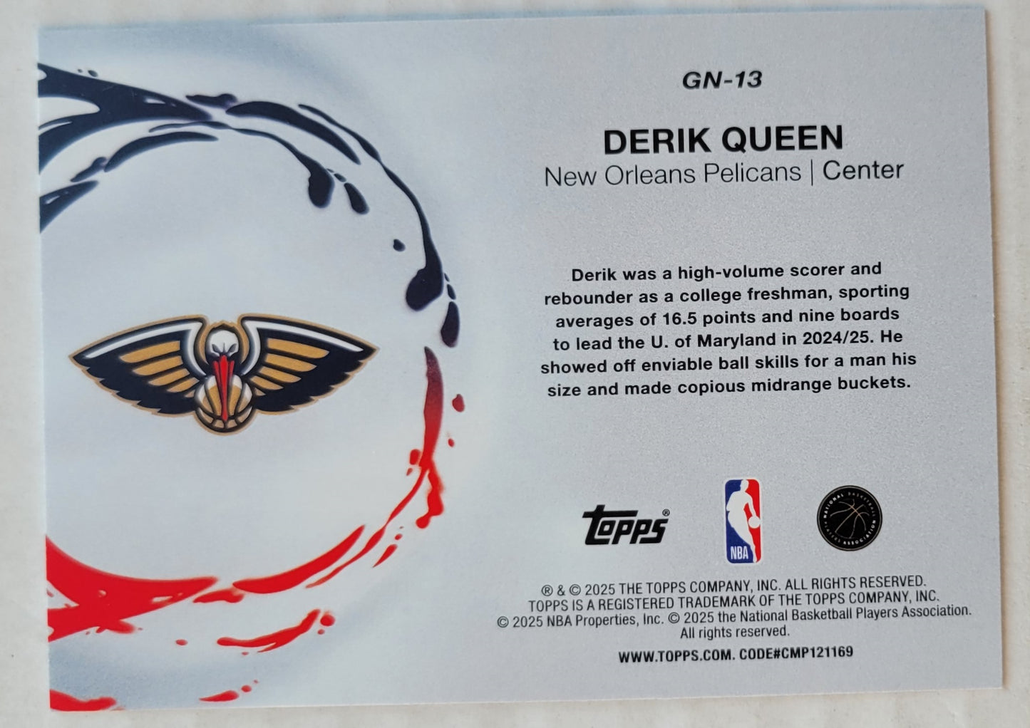 Derik Queen - 2025-26 Topps Generation Now #GN13