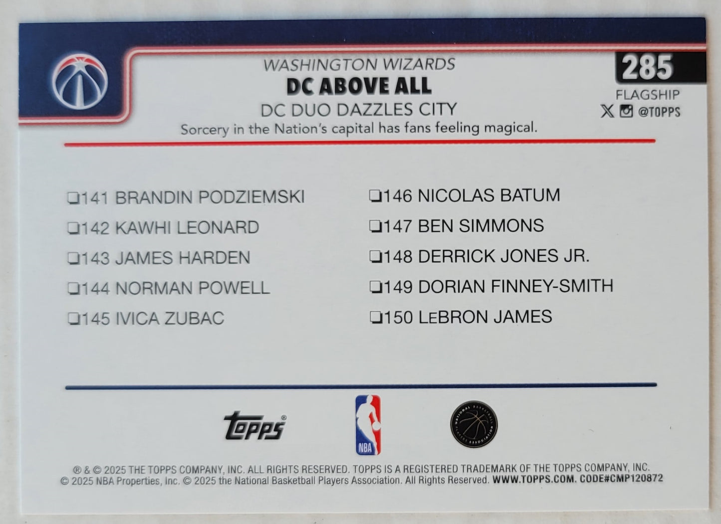 Kyshawn George / Alex Sarr - 2025-26 Topps Season Tip Off #285 DC Above All