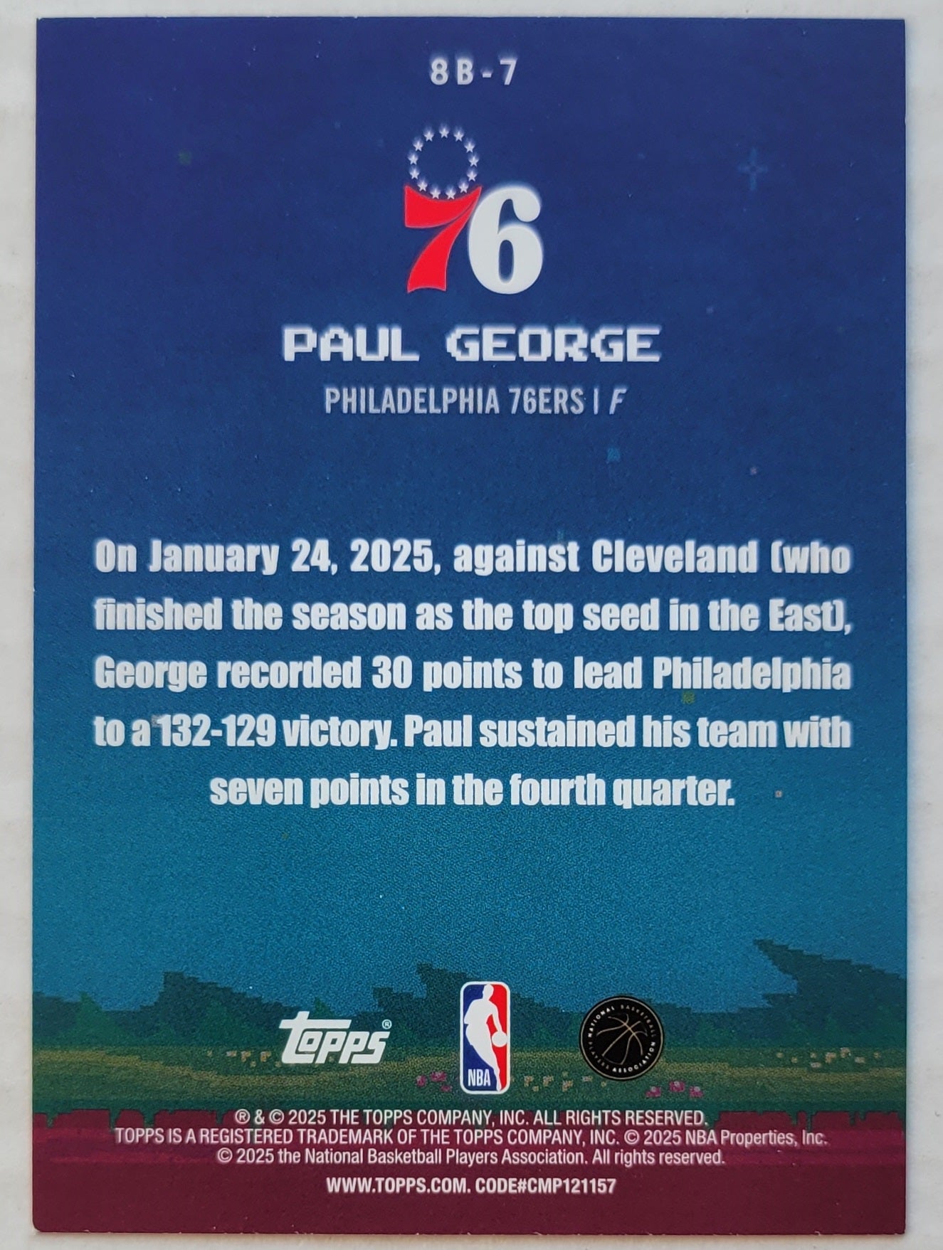 Paul George - 2025-26 Topps 8-Bit Ballers #8B7
