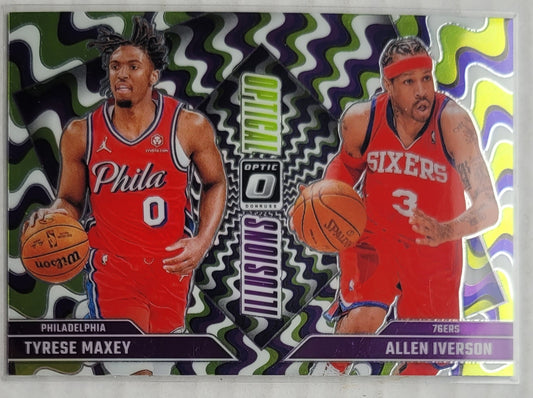 Allen Iverson / Tyrese Maxey - 2024-25 Donruss Optic Optical Illusions #3