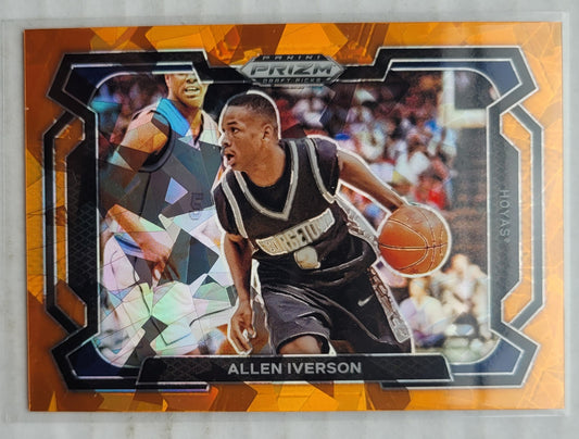 Allen Iverson - 2024-25 Panini Prizm Draft Picks Variation Prizms Orange Ice #33