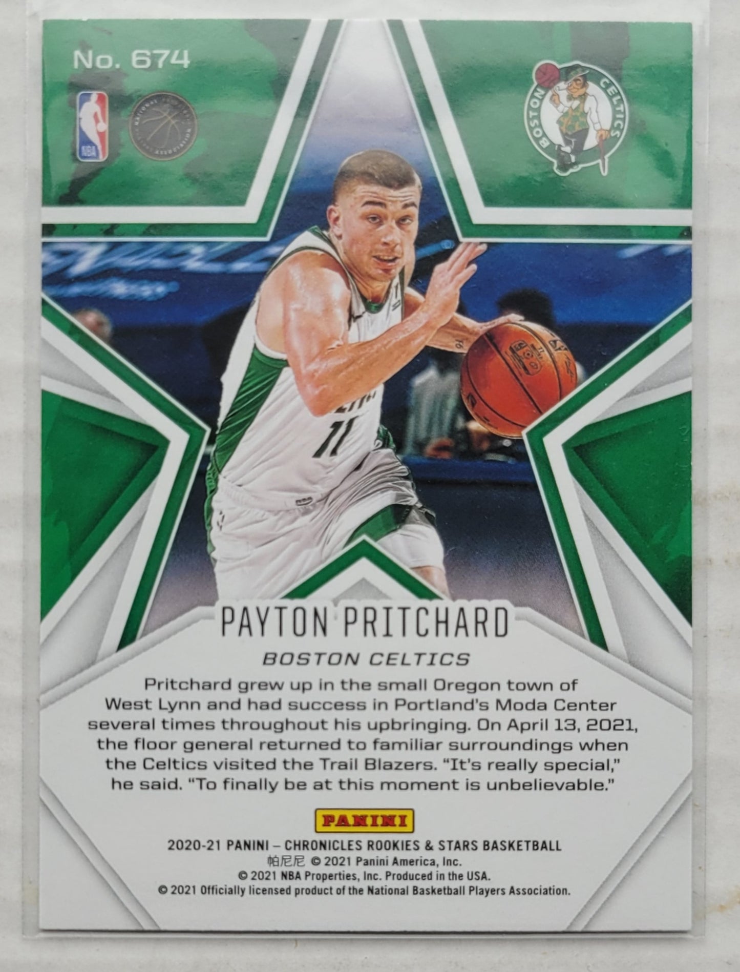 Payton Pritchard - 2020-21 Panini Chronicles #674 Rookies and Stars RC