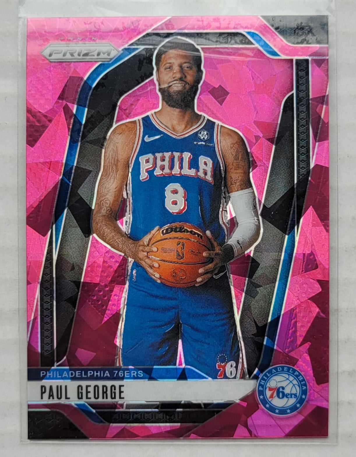Paul George - 2024-25 Panini Prizm Prizms Pink Ice #50