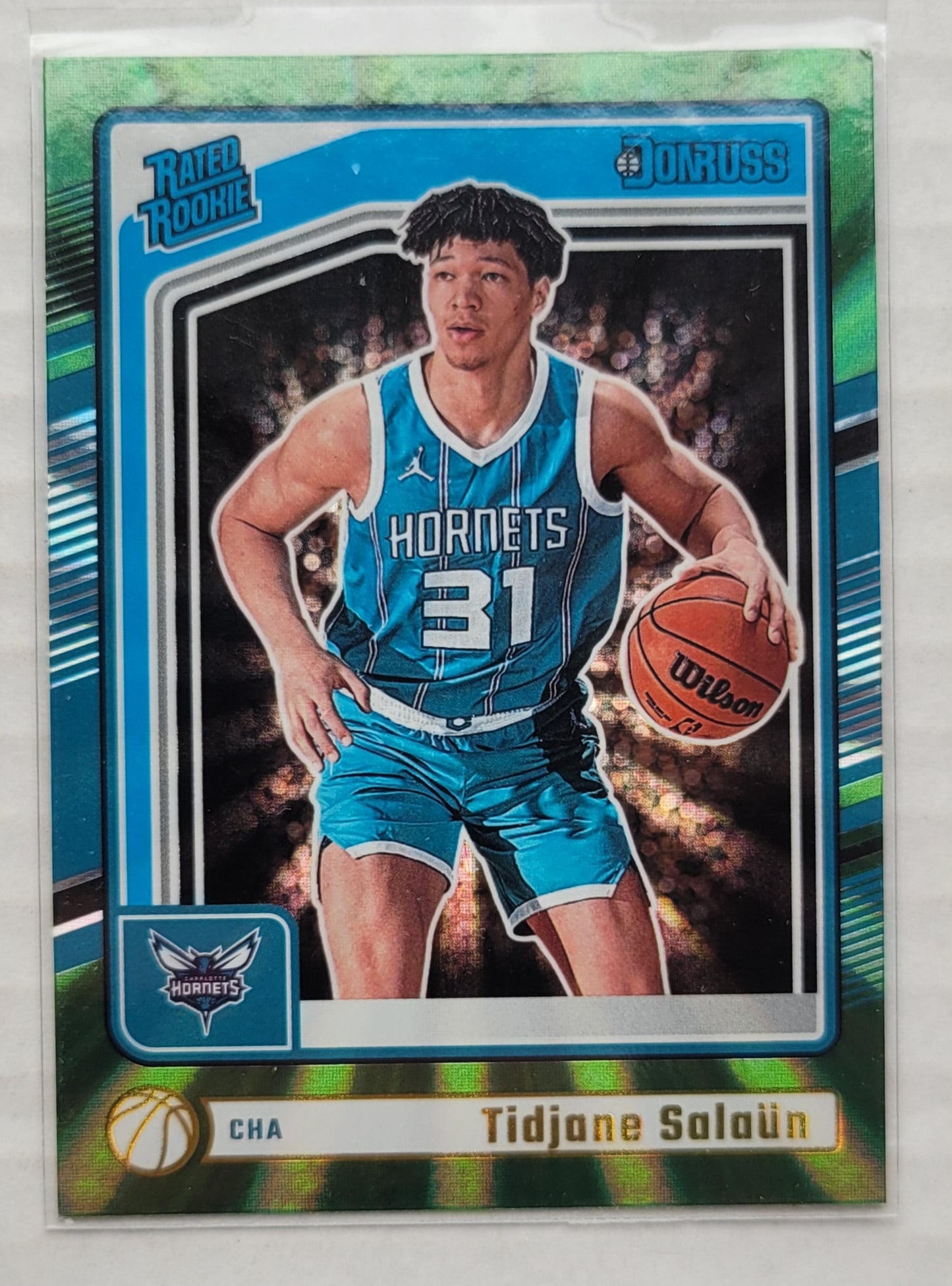 Tidjane Salaun - 2024-25 Donruss Holo Green Laser #229 RR RC