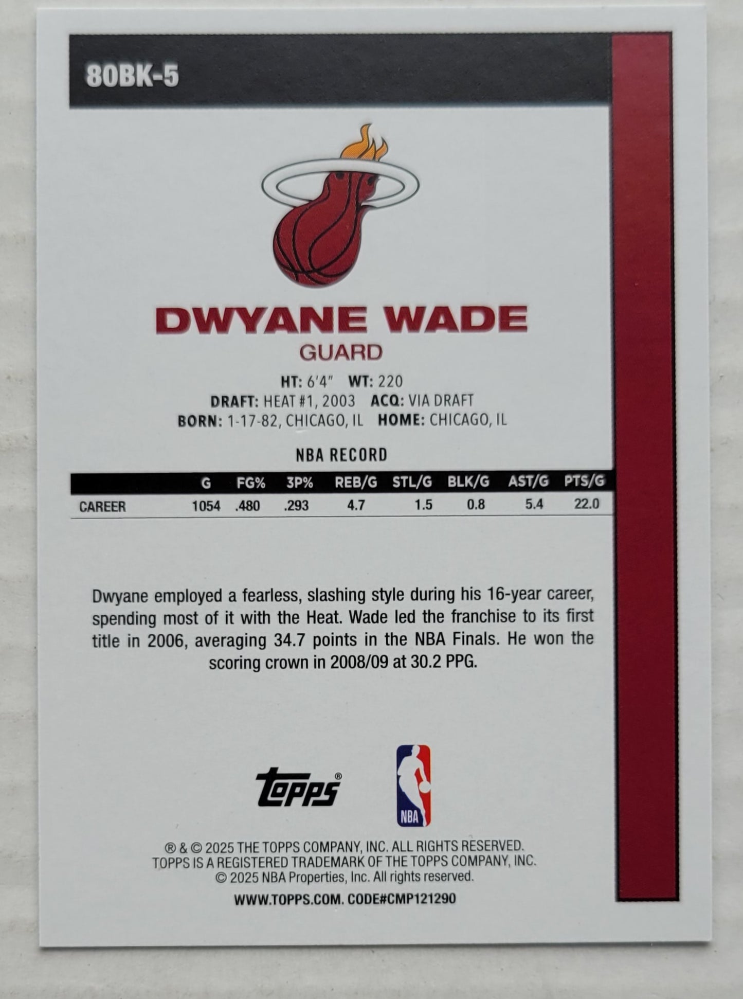 Dwyane Wade - 2025-26 Topps '80-81 Topps #80BK5
