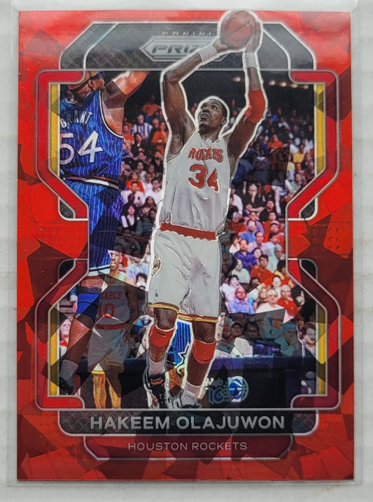 Hakeem Olajuwon - 2021-22 Panini Prizm Prizms Red Ice #265