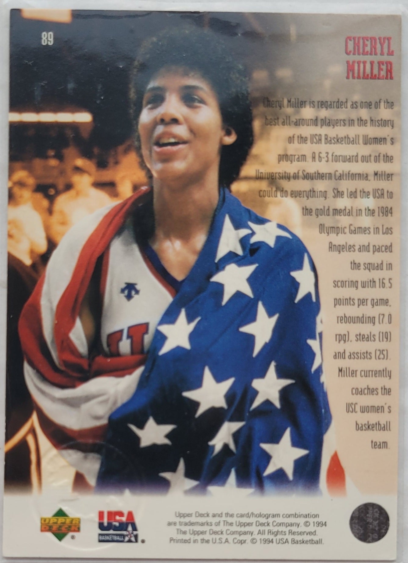 Cheryl Miller - 1994 Upper Deck USA Gold Medal #89 USAB Greats