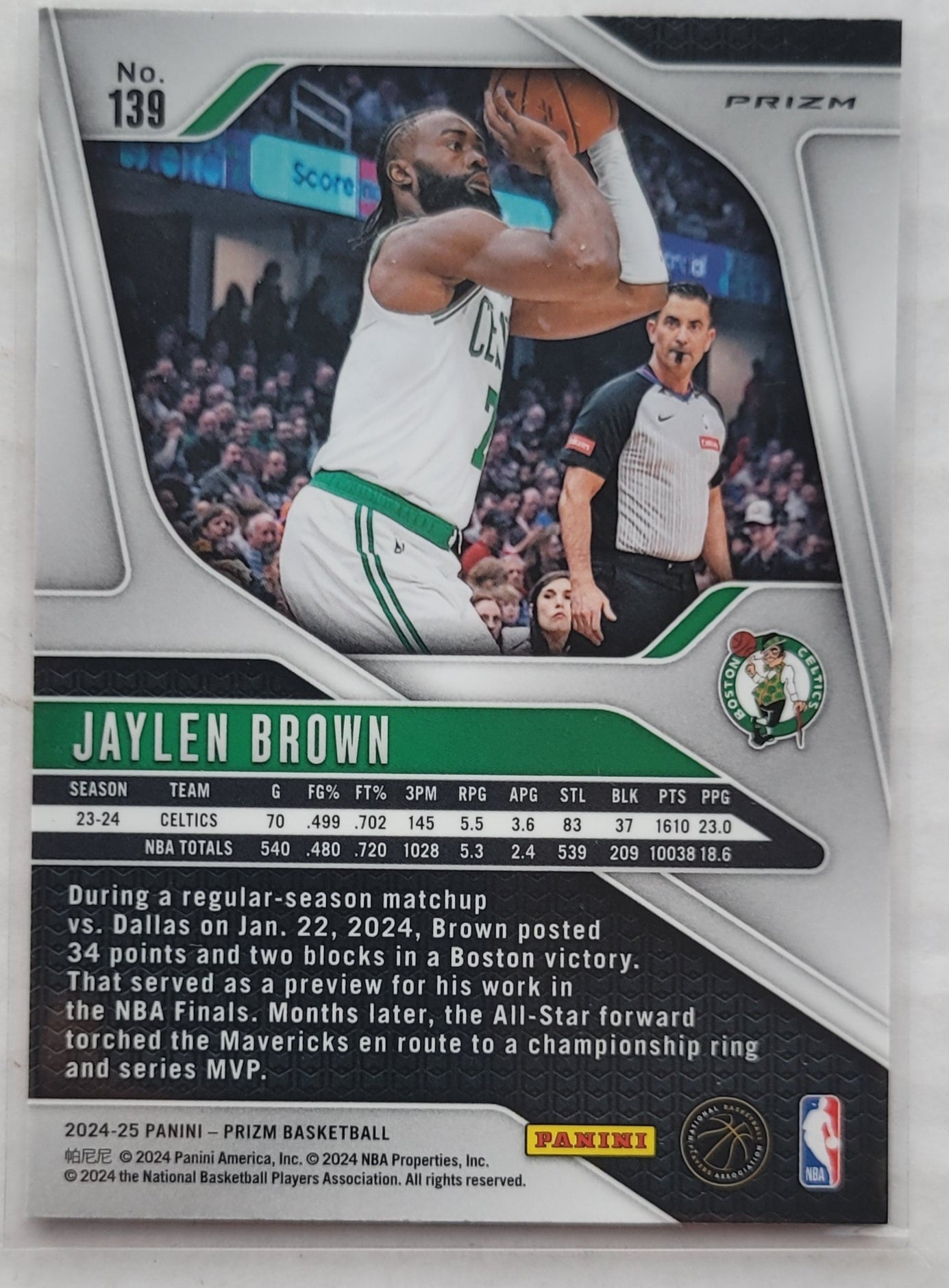 Jaylen Brown - 2024-25 Panini Prizm Prizms Red White and Blue #139