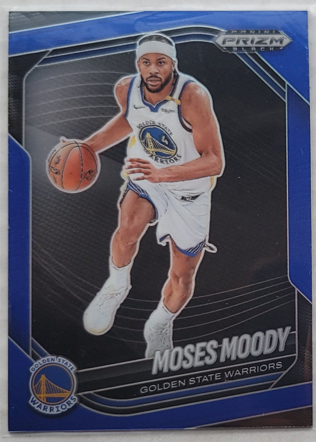 Moses Moody - 2024-25 Panini Prizm Black Prizms Blue #175 - 015/199