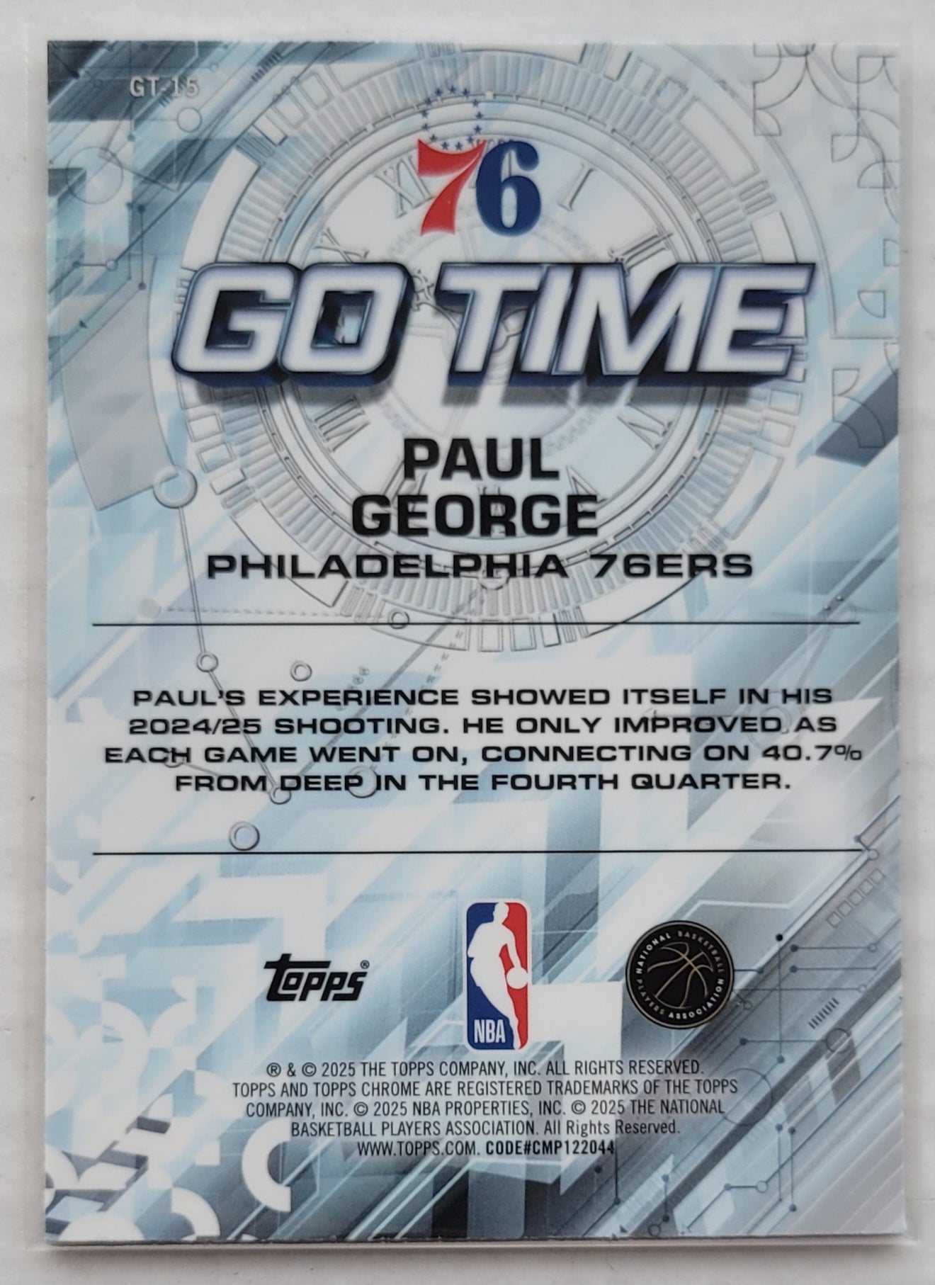 Paul George - 2025-26 Topps Chrome Go Time #GT15
