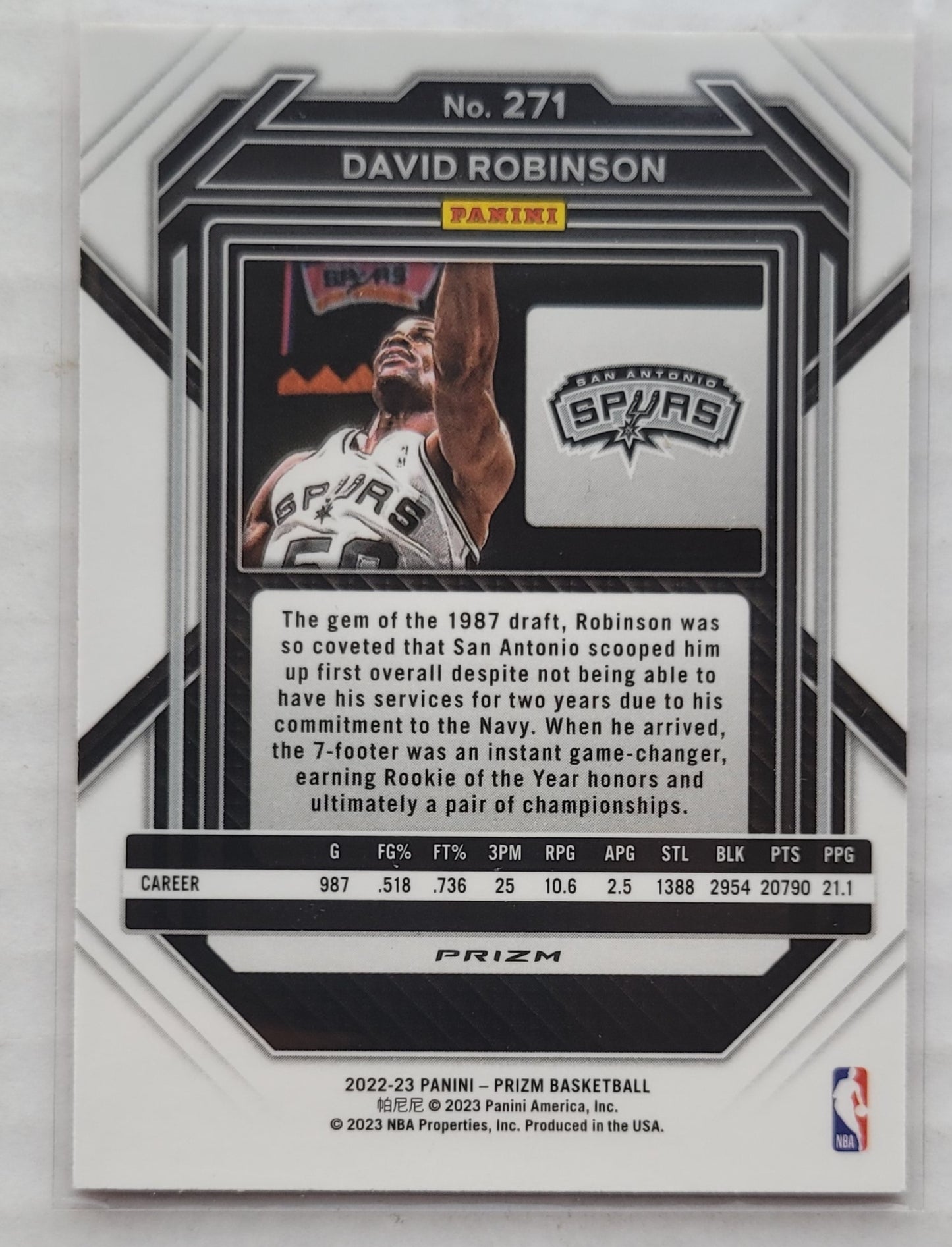 David Robinson - 2022-23 Panini Prizm Prizms Pink Ice #271