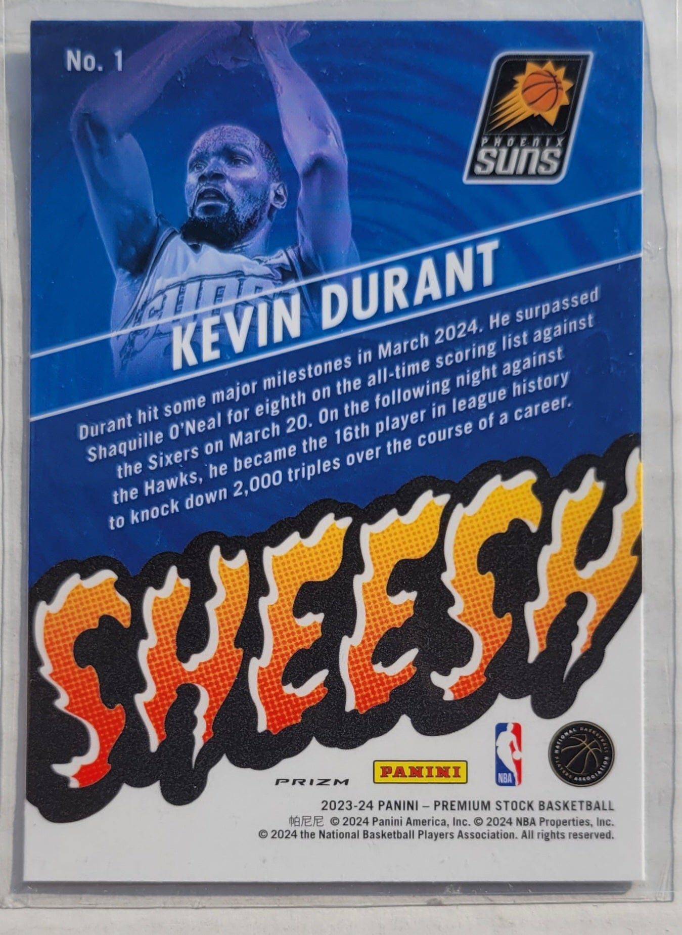 Kevin Durant - 2023-24 Hoops Premium Stock Sheesh Silver Prizm #1