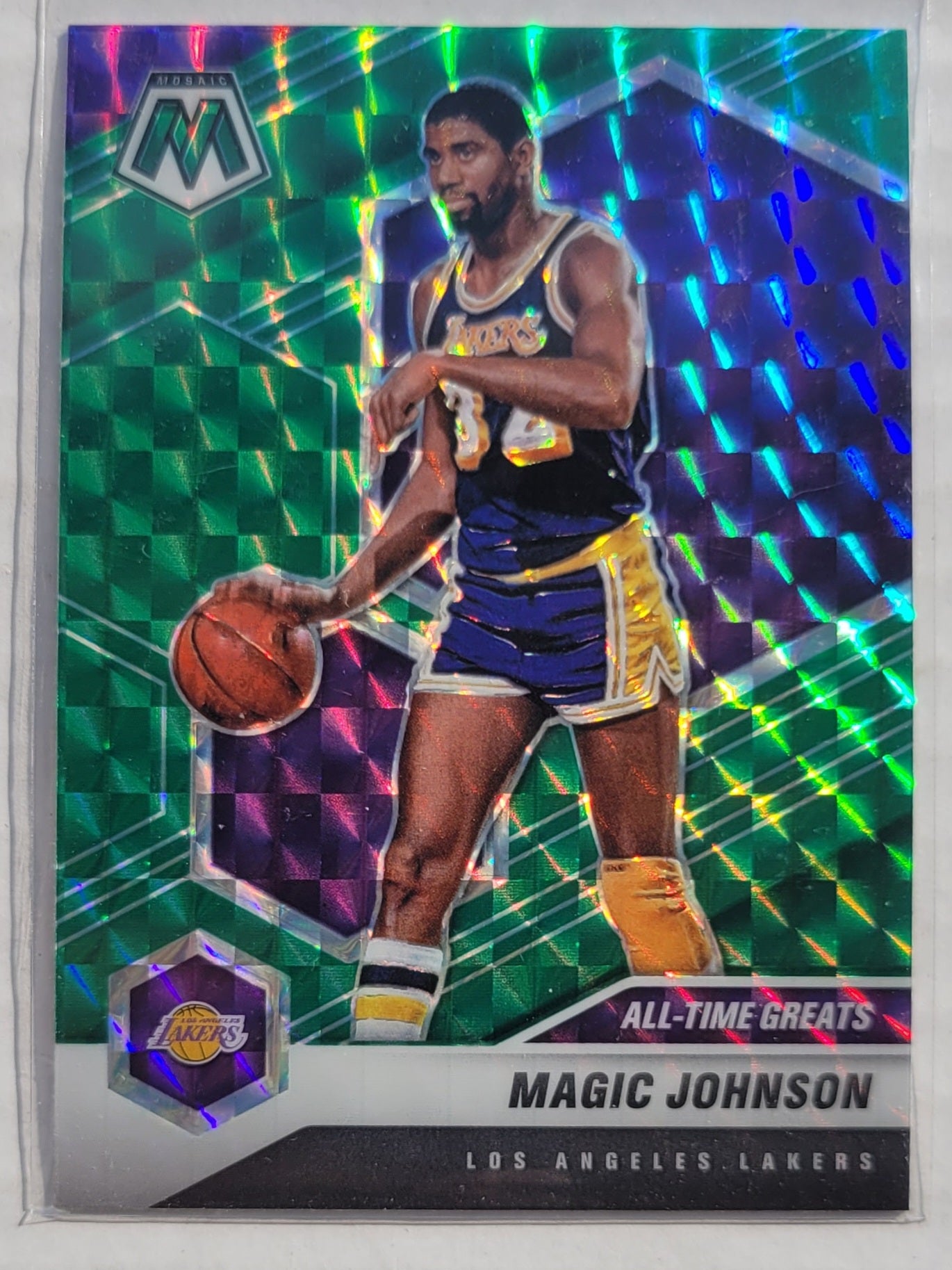 Magic Johnson - 2020-21 Panini Mosaic Mosaic Green #288