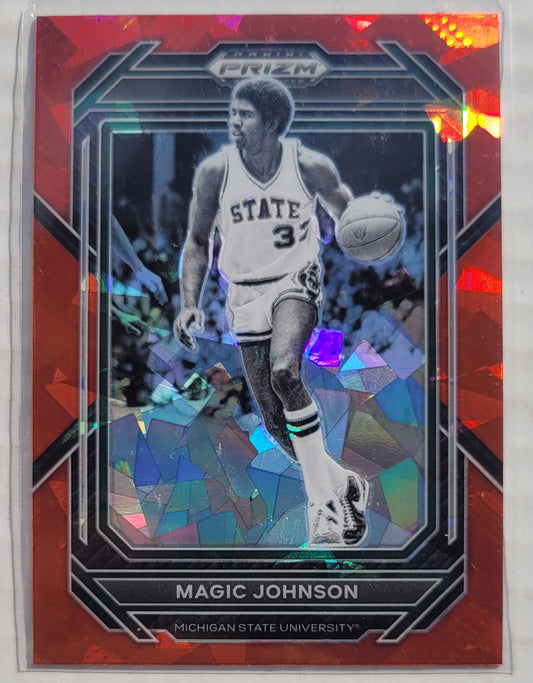Magic Johnson - 2023-24 Panini Prizm Draft Picks Prizms Red Ice #79