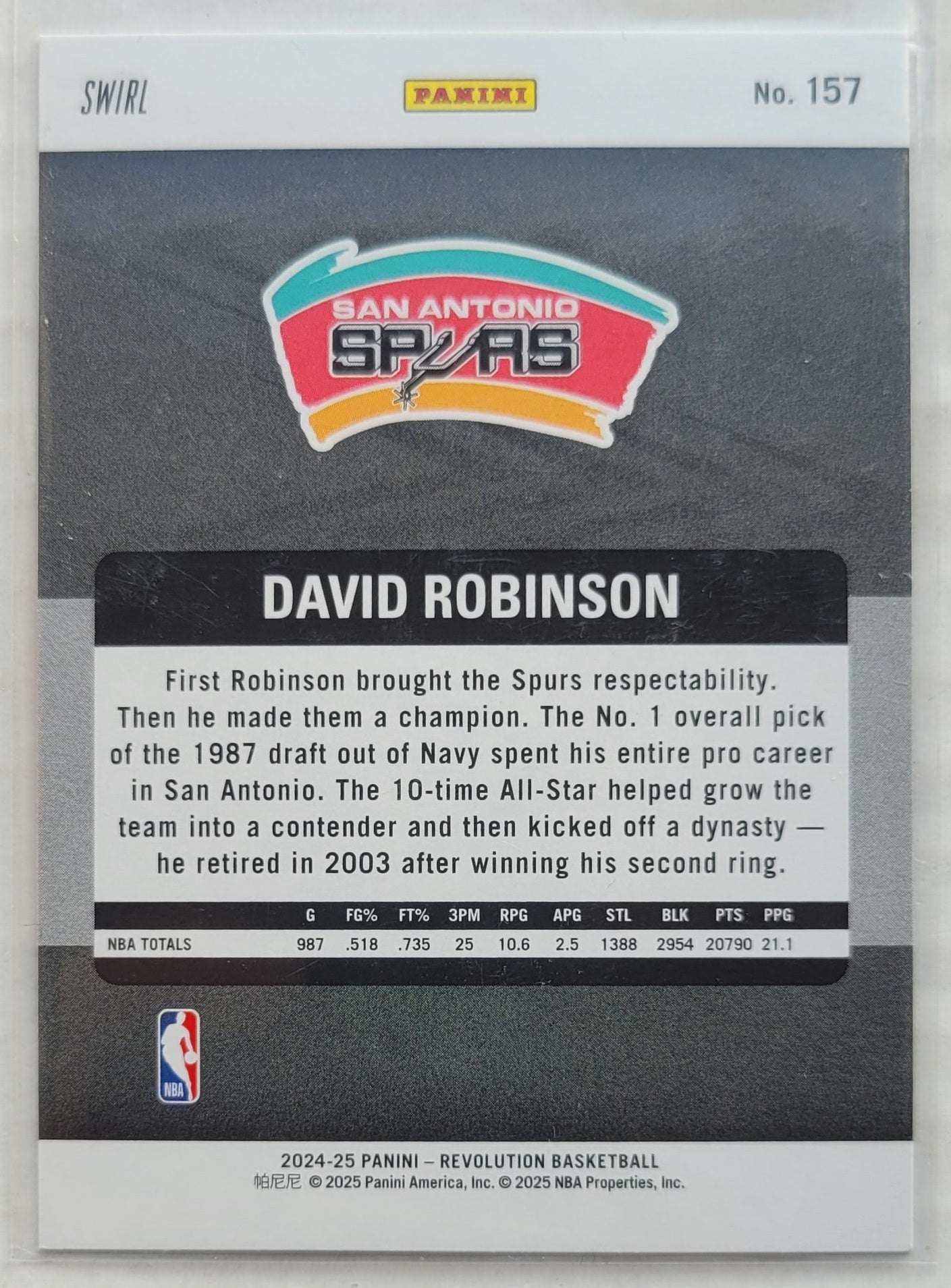 David Robinson - 2024-25 Panini Revolution Red Swirl #157 LGD