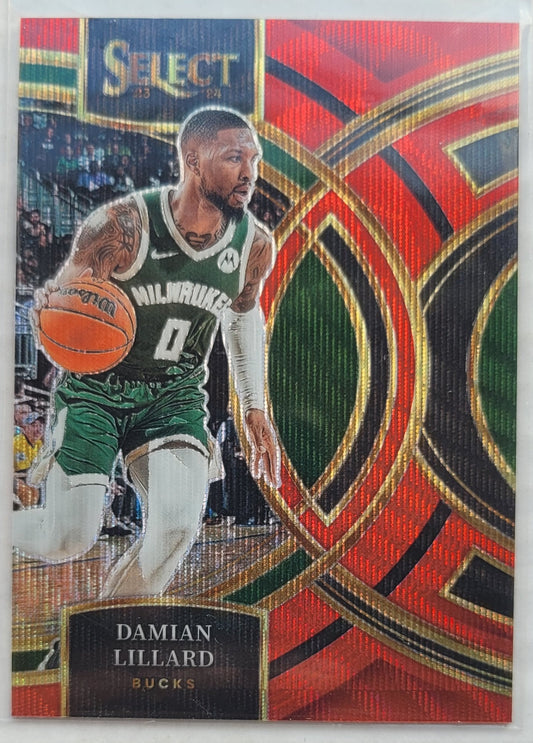 Damian Lillard - 2023-24 Select Prizms Red Wave #138
