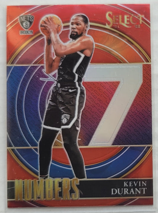 Kevin Durant - 2021-22 Select Numbers Prizms Blue #18
