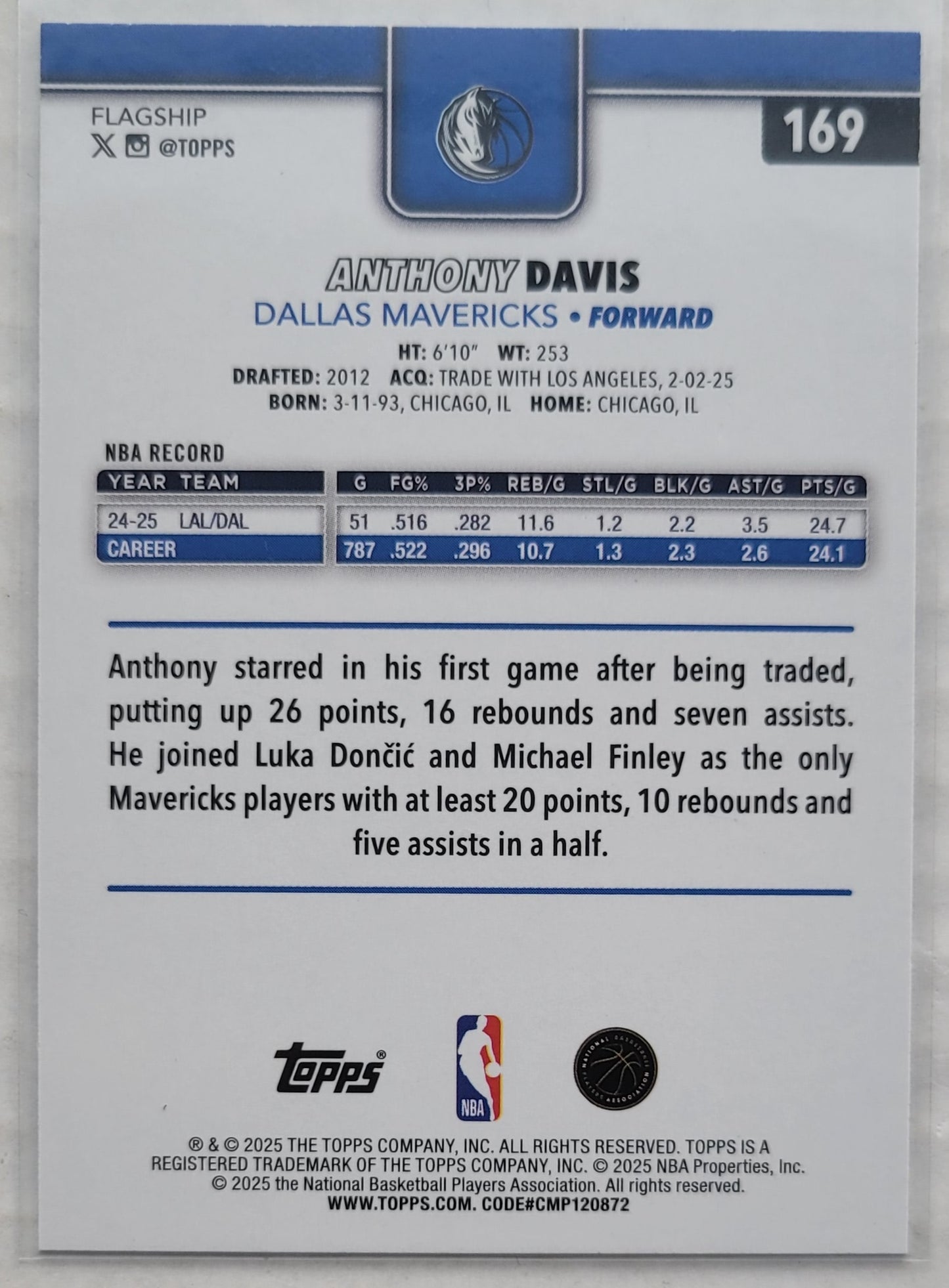 Anthony Davis - 2025-26 Topps Season Tip Off #169