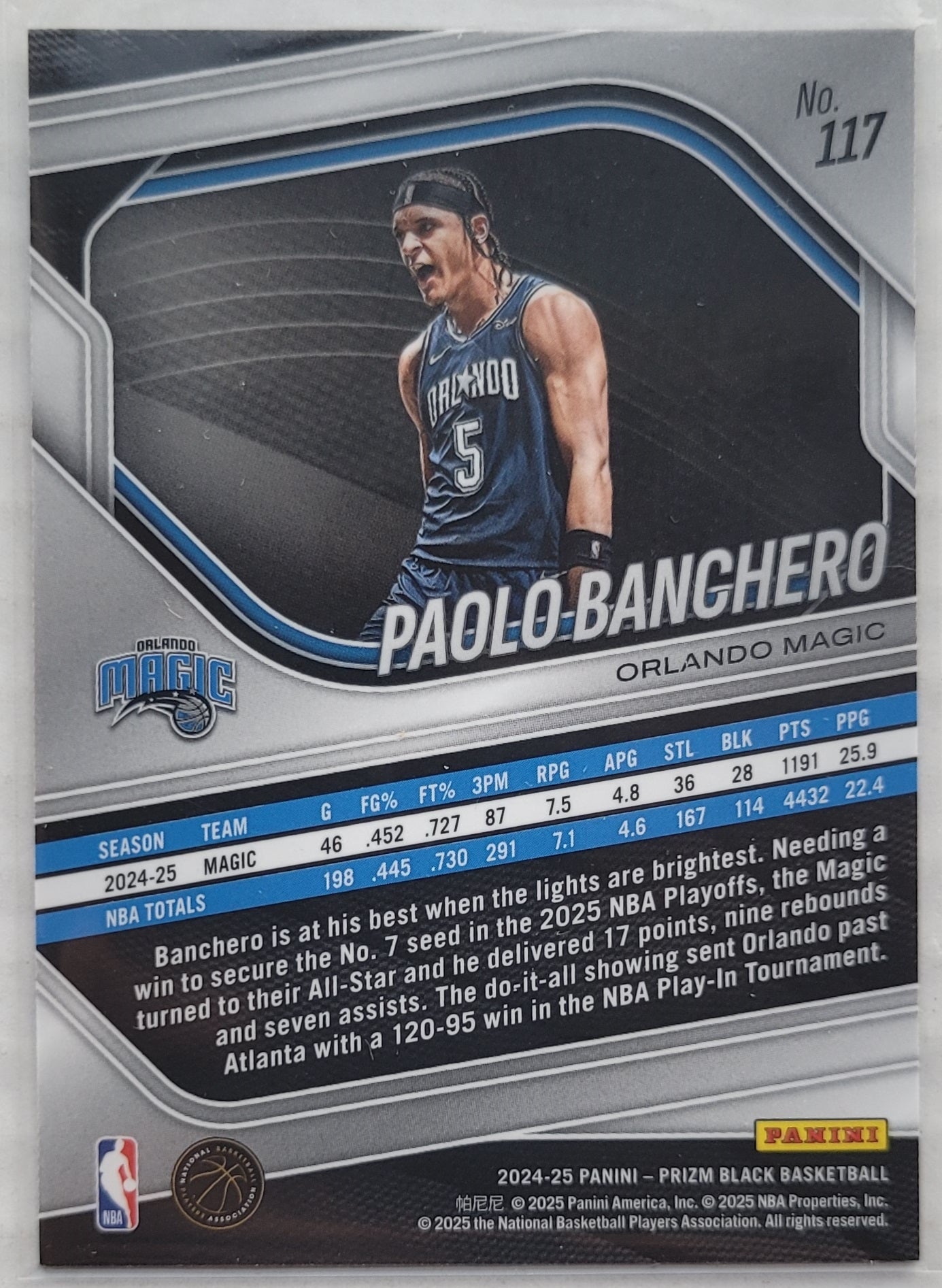 Paolo Banchero - 2024-25 Panini Prizm Black #117