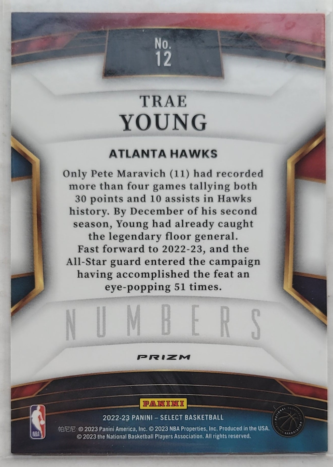 Trae Young - 2022-23 Select Numbers Prizms Green #12