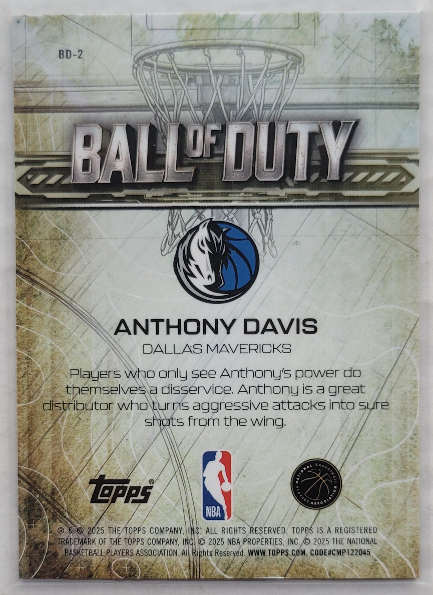 Anthony Davis - 2025-26 Topps Chrome Ball of Duty #BD2