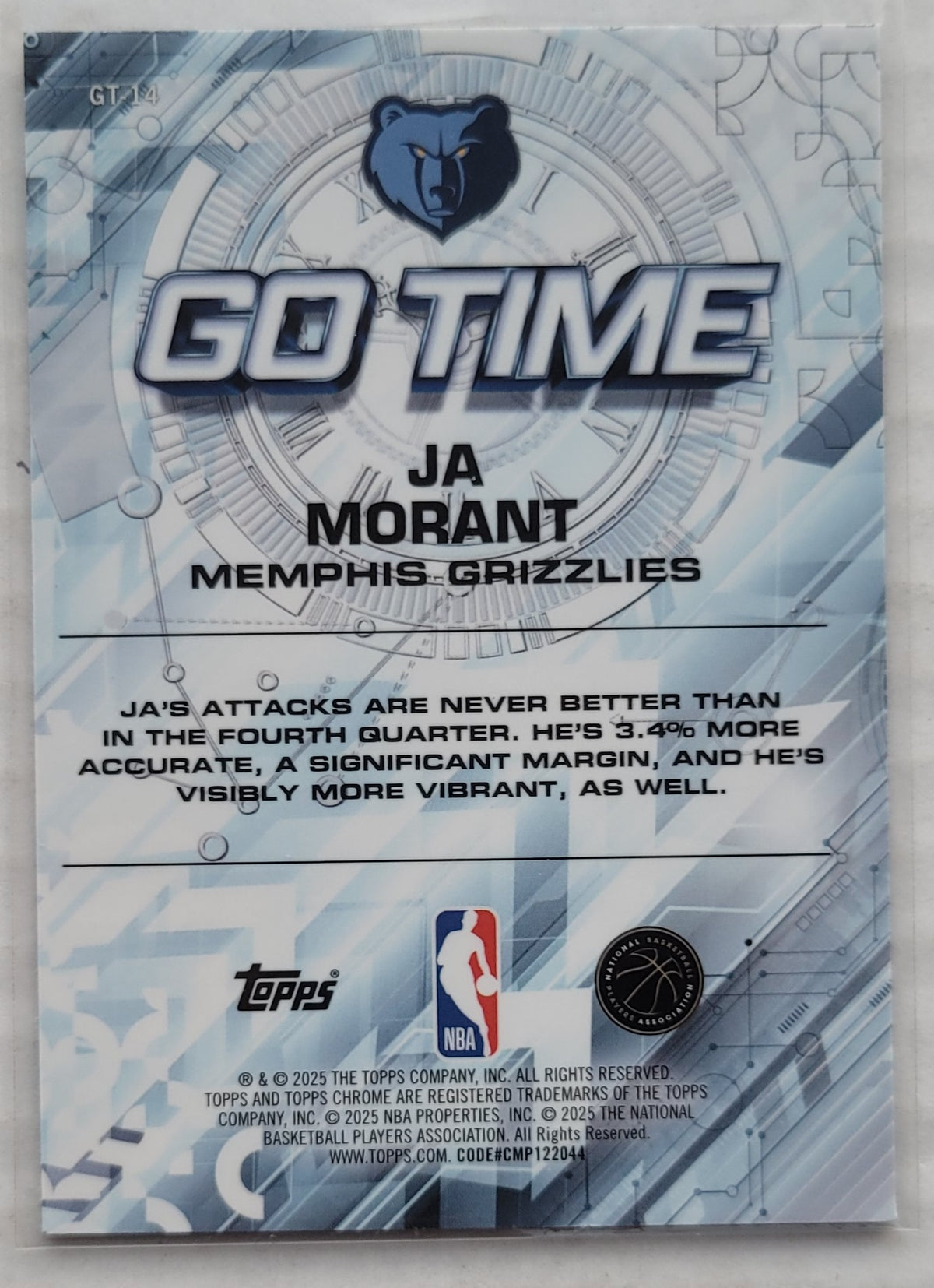 Ja Morant - 2025-26 Topps Chrome Go Time #GT14