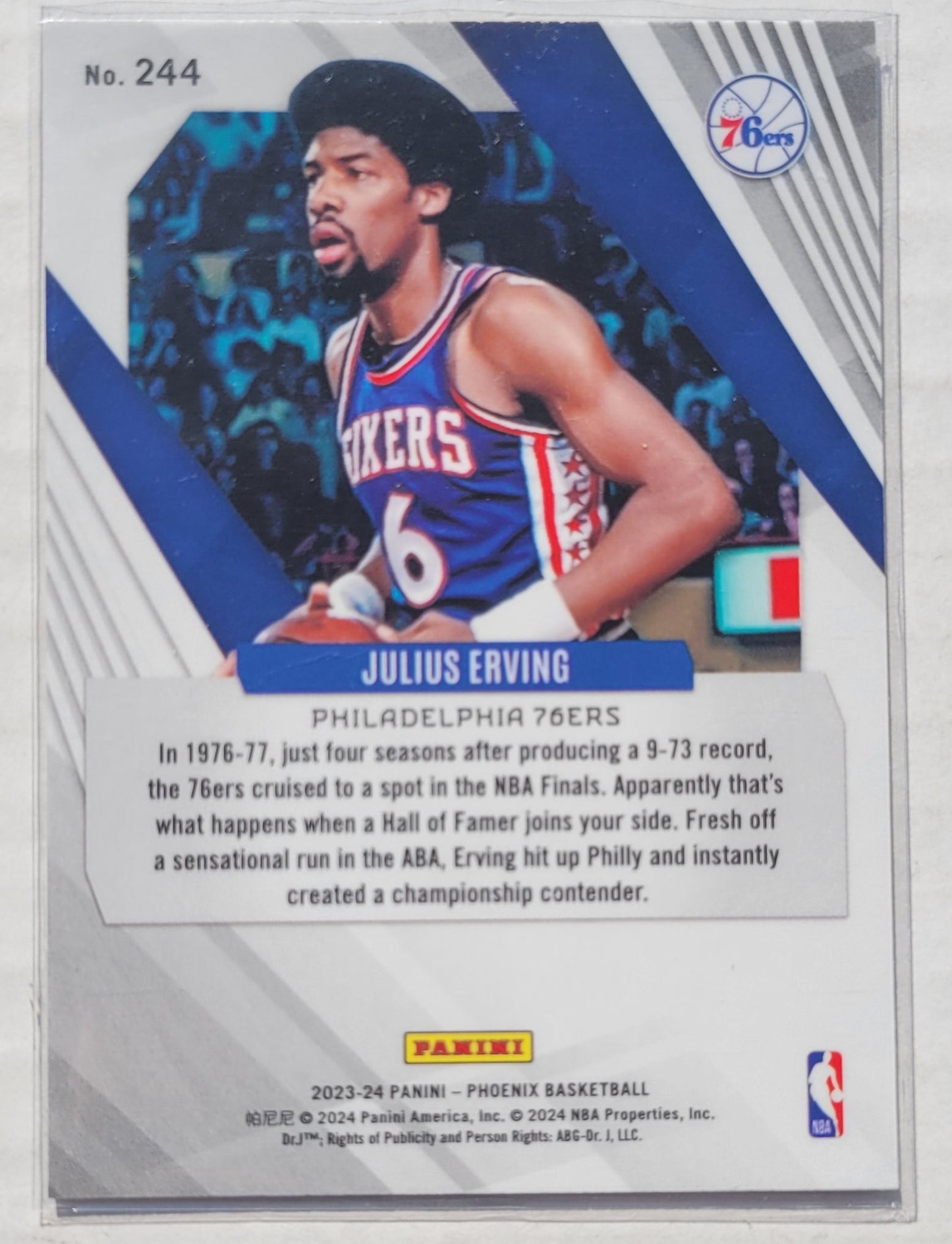 Julius Erving - 2023-24 Panini Phoenix Silver #244