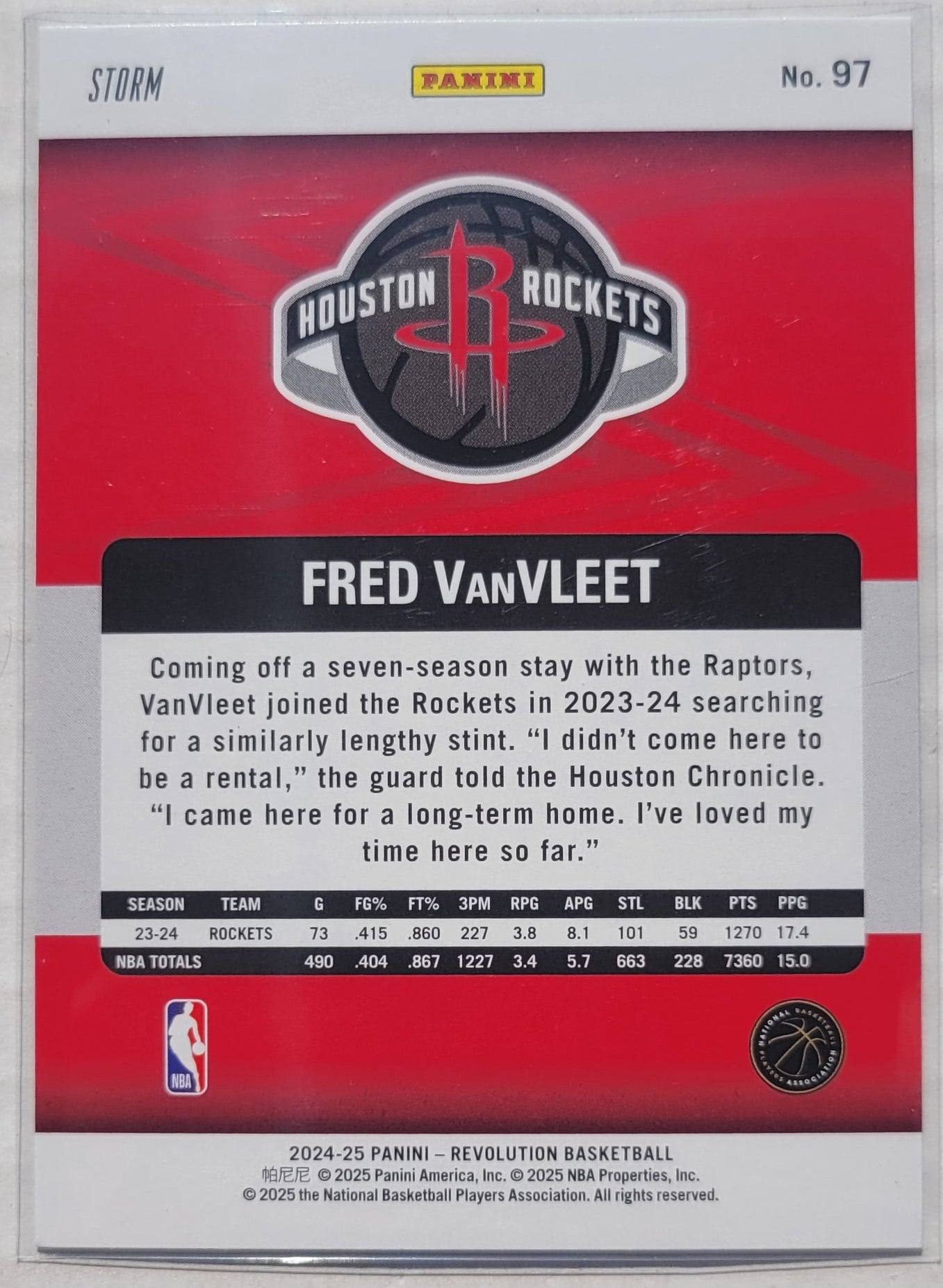 Fred VanVleet - 2024-25 Panini Revolution Blue Storm #97
