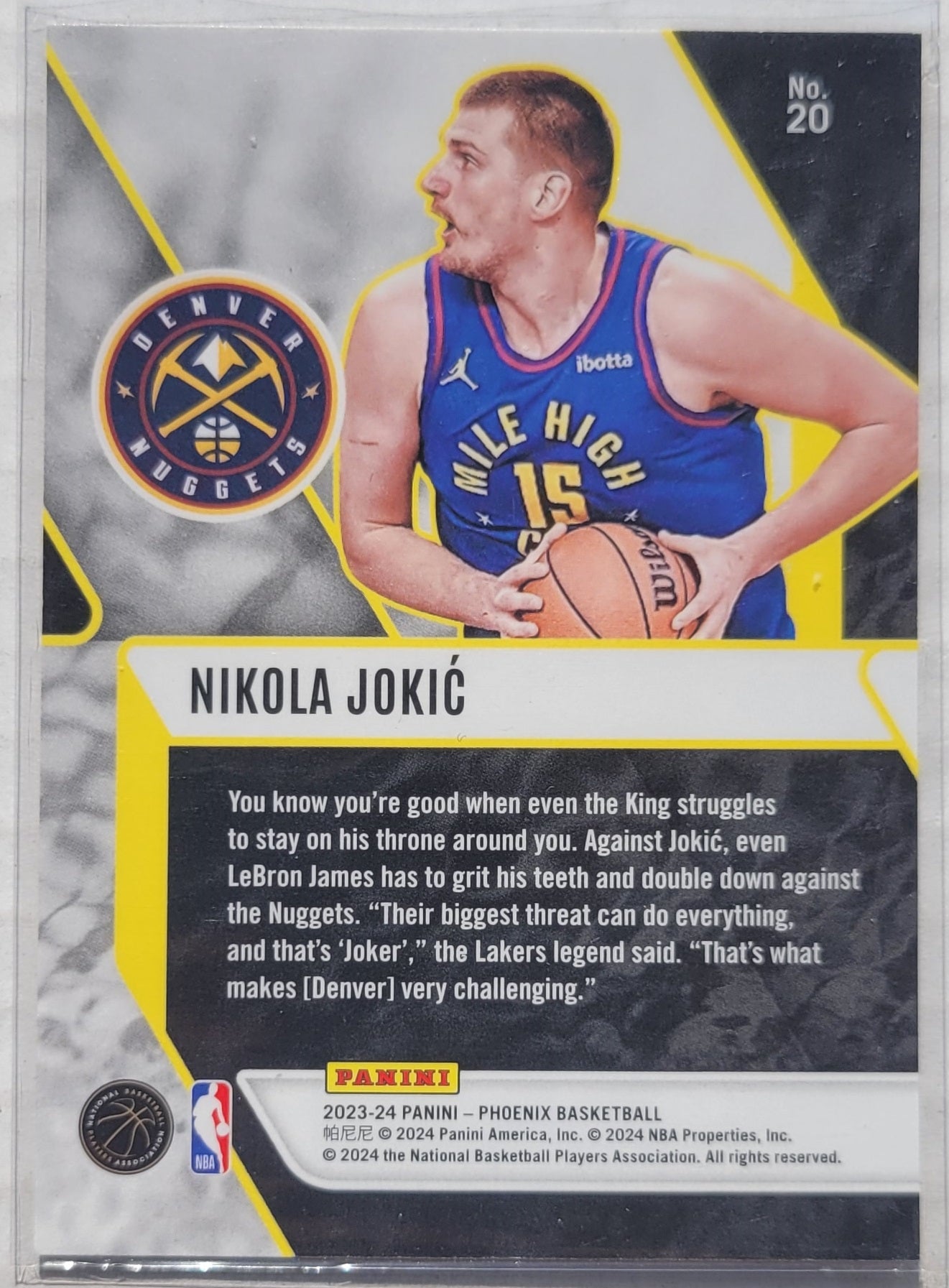 Nikola Jokic - 2023-24 Panini Phoenix Fade To Black #20