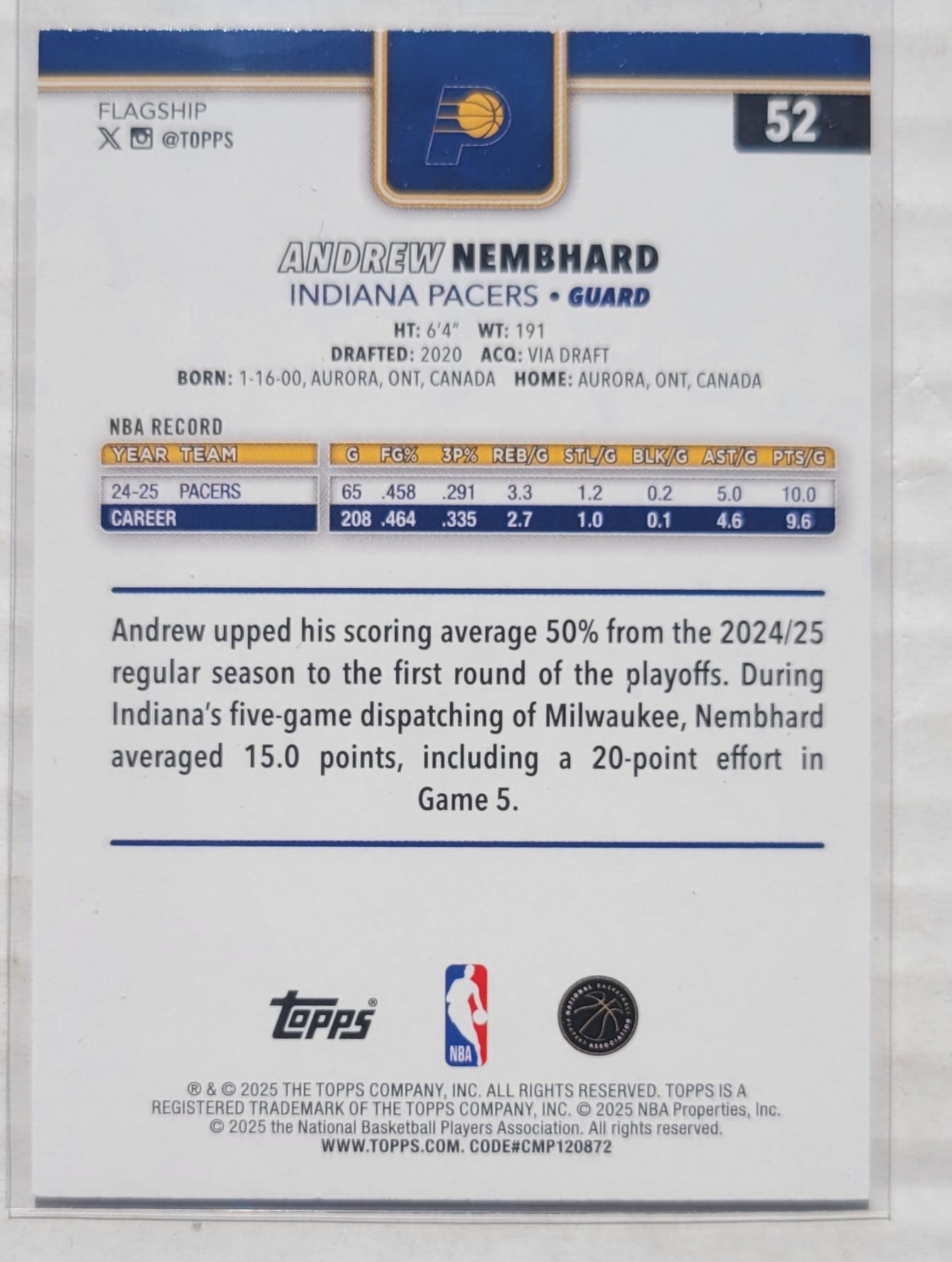 Andrew Nembhard - 2025-26 Topps Diamante #52