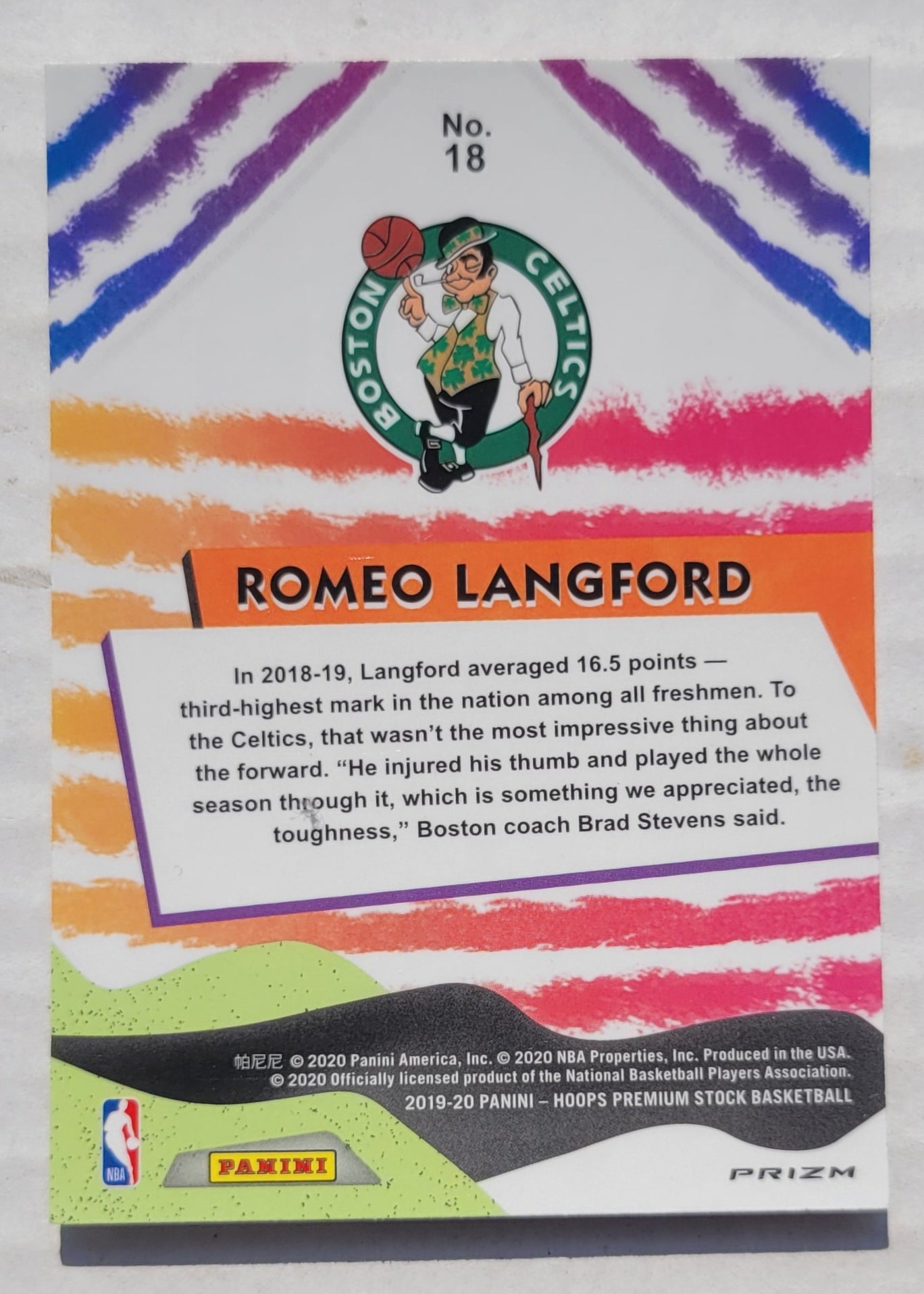 Romeo Langford - 2019-20 Hoops Premium Stock We Got Next Holo #18