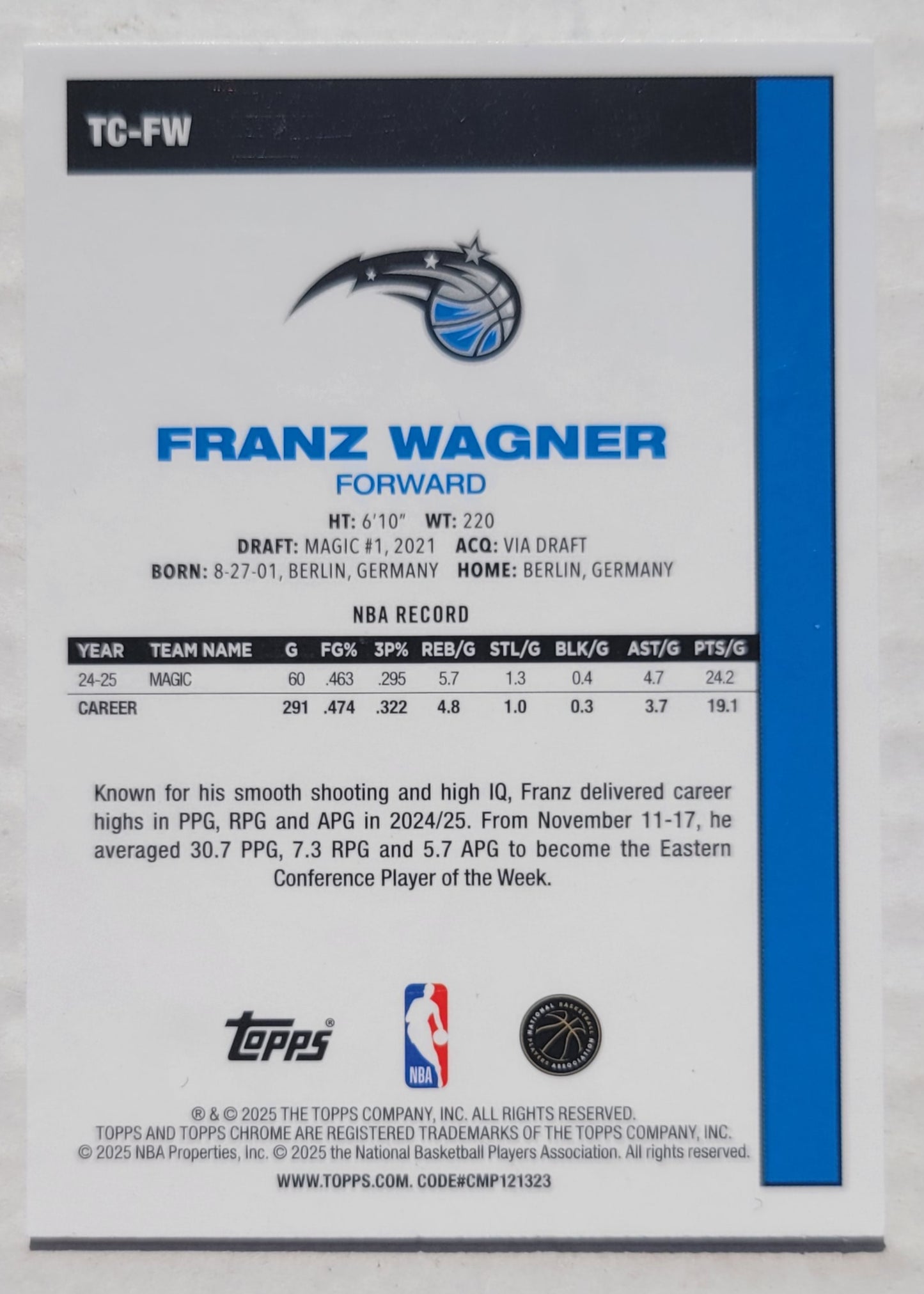 Franz Wagner - 2025-26 Topps '80-81 Topps Chrome #TCFW