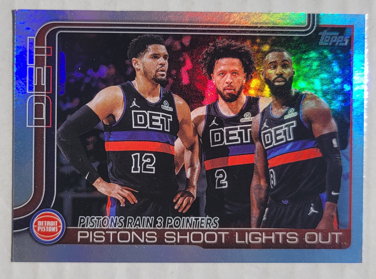 Tobias Harris / Cade Cunningham / Tim Hardaway Jr - 2025-26 Topps Rainbow Foilboard #279 Pistons Rain 3 Pointers