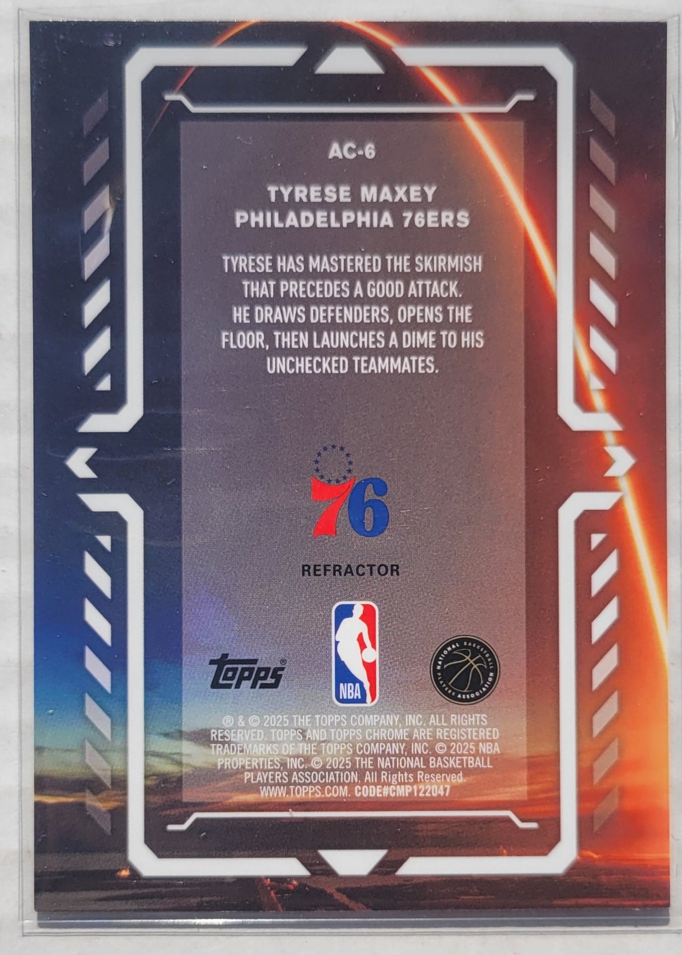 Tyrese Maxey - 2025-26 Topps Chrome Activators Refractors #AC6