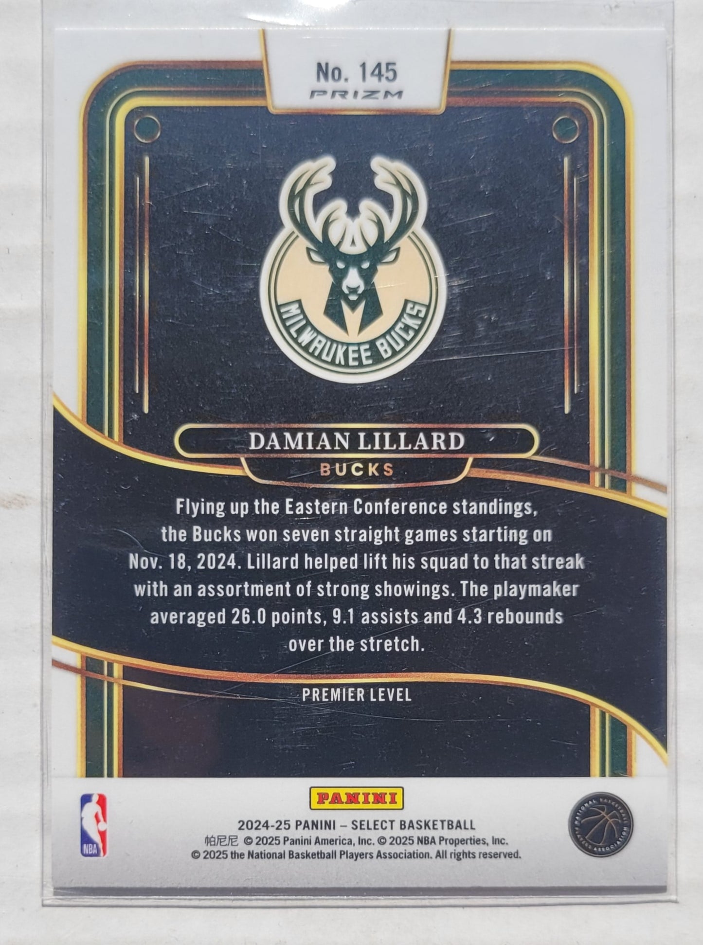 Damian Lillard - 2024-25 Select Tectonic Prizms #145