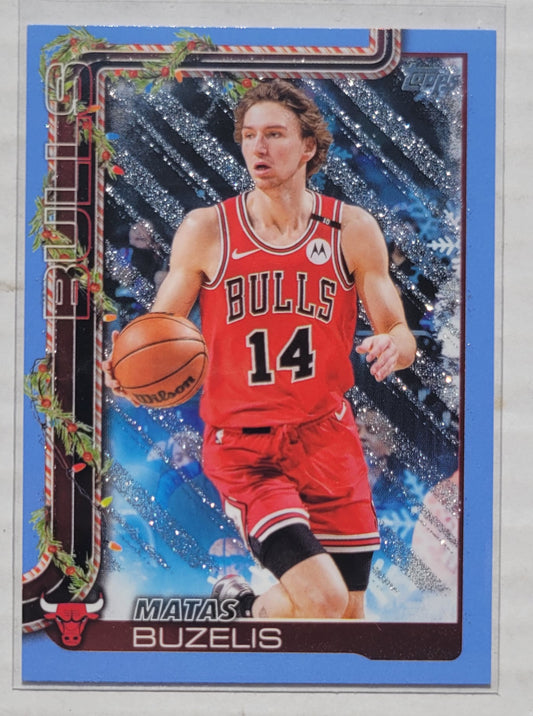 Matas Buzelis - 2025-26 Topps Holiday Light Blue and White Glitter Holiday #H30