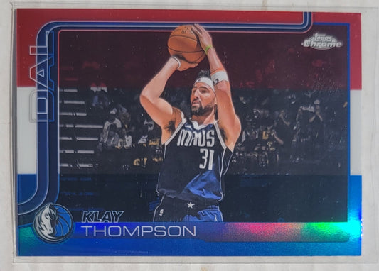 Klay Thompson - 2025-26 Topps Chrome Red White and Blue Refractors #42