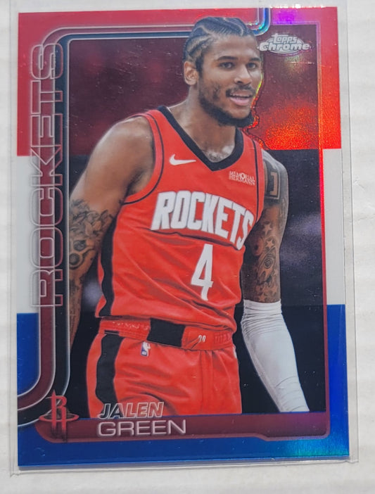 Jalen Green - 2025-26 Topps Chrome Red White and Blue Refractors #58