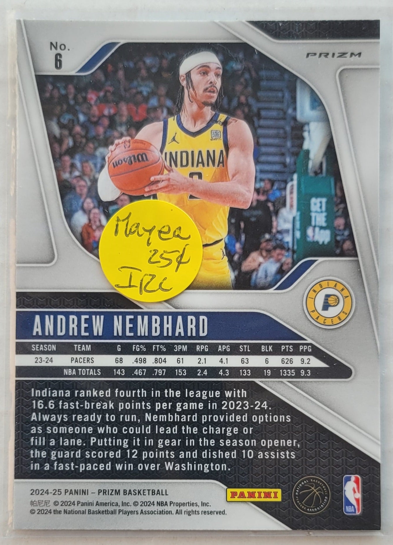 Andrew Nembhard - 2024-25 Panini Prizm Prizms Ice #6