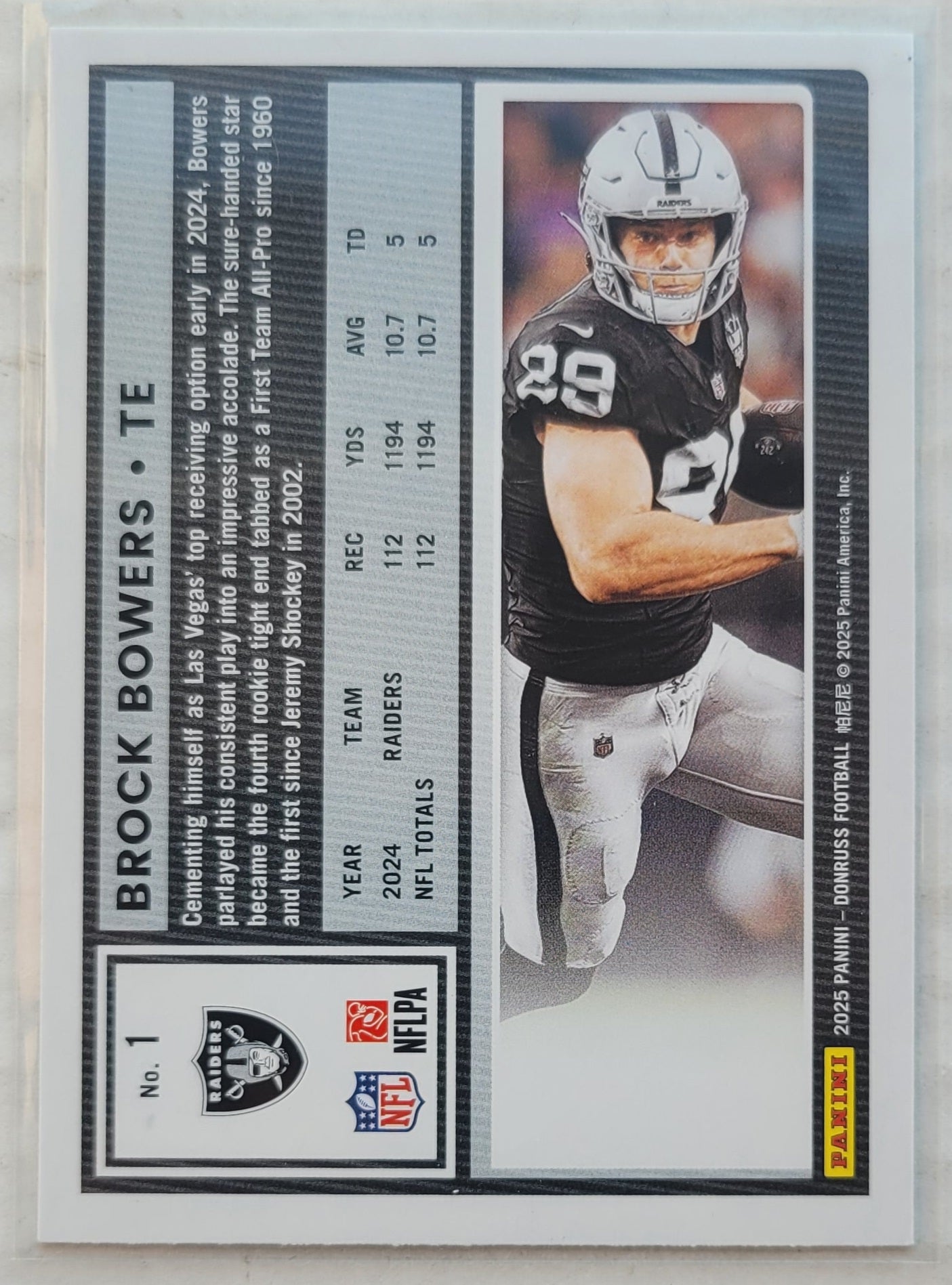 Brock Bowers - 2025 Donruss Press Proof Green #1