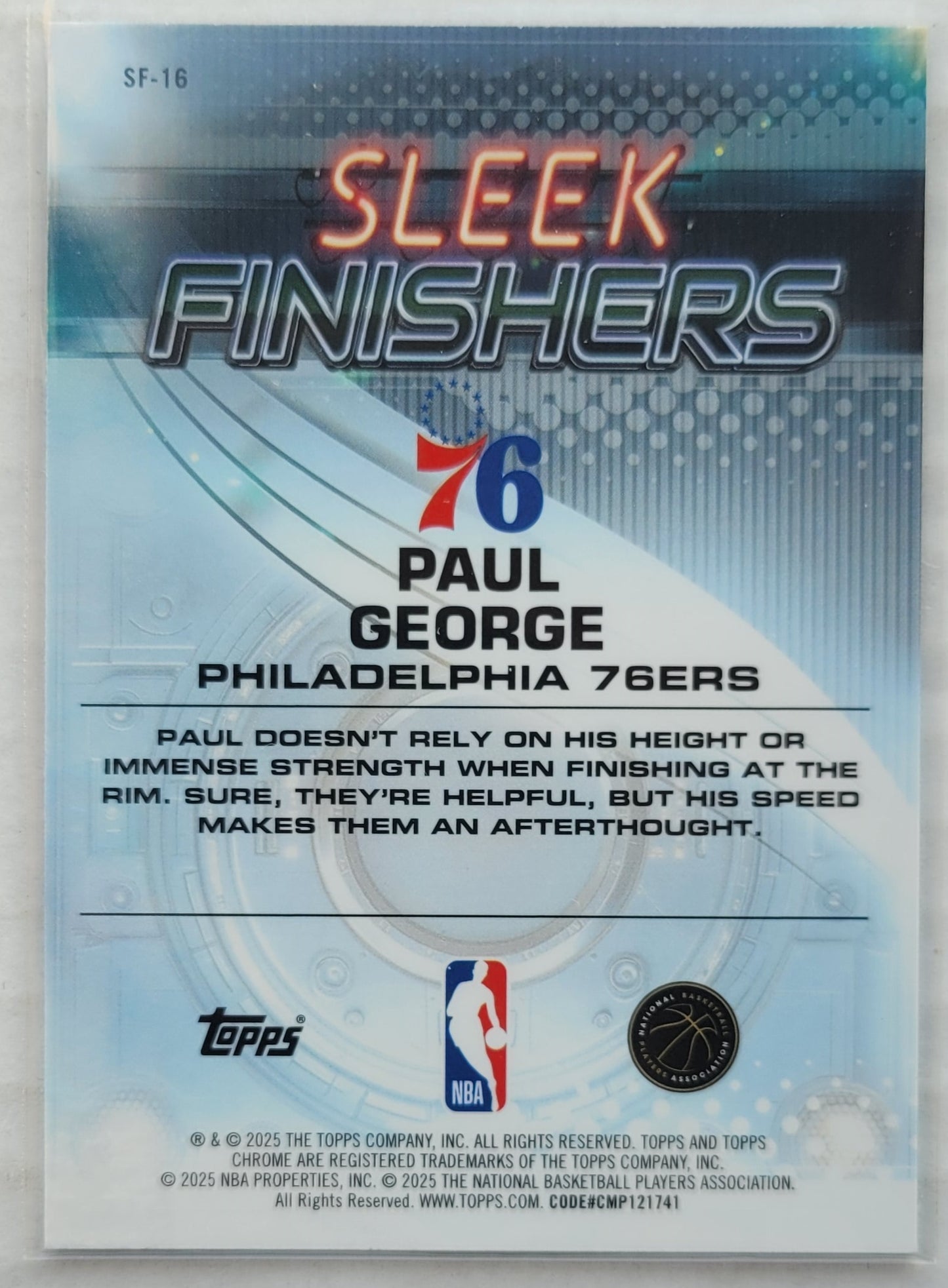 Paul George - 2025-26 Topps Chrome Sleek Finishers #SF16