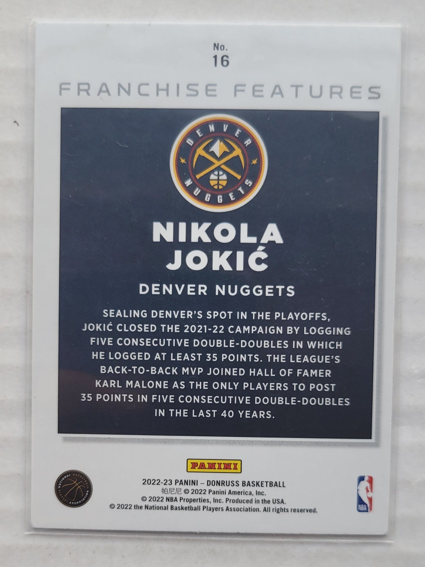 Nikola Jokic - 2022-23 Donruss Franchise Features #16