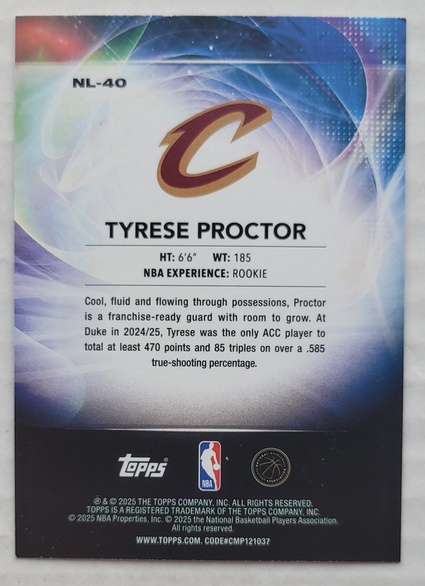 Tyrese Proctor - 2025-26 Topps No Limit #NL40