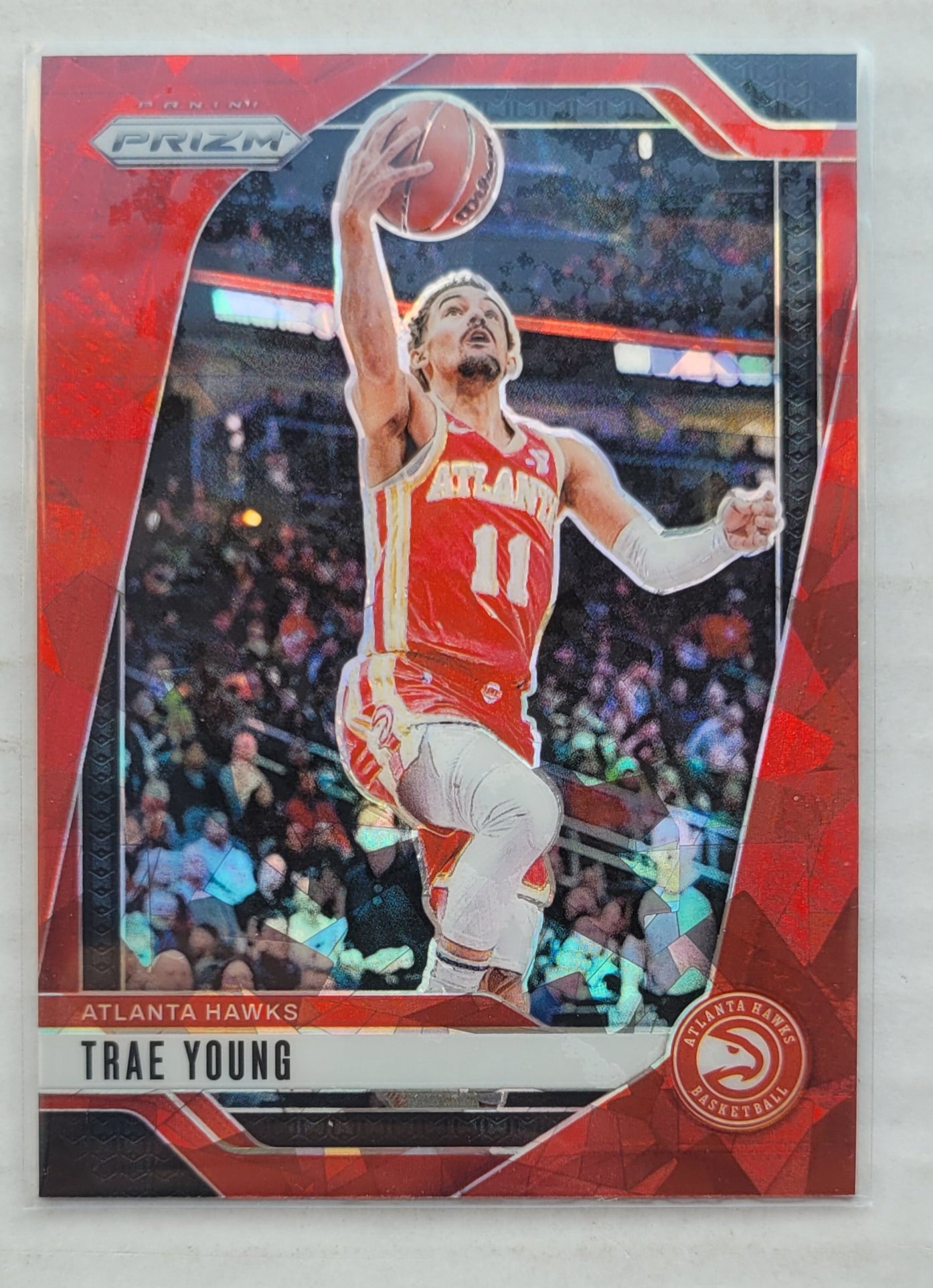 Trae Young - 2024-25 Panini Prizm Prizms Red Ice #84