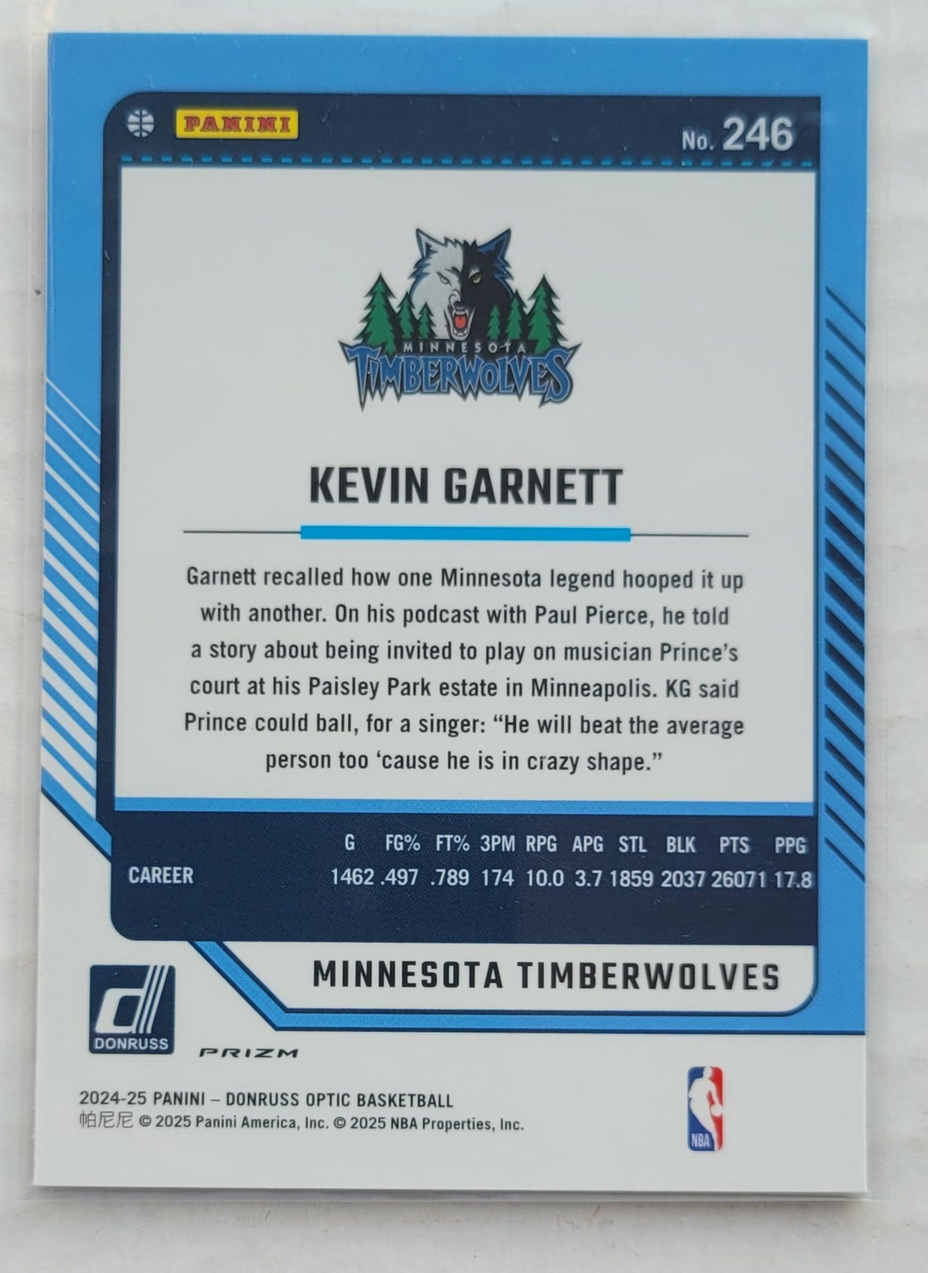 Kevin Garnett - 2024-25 Donruss Optic Purple #246 LGD