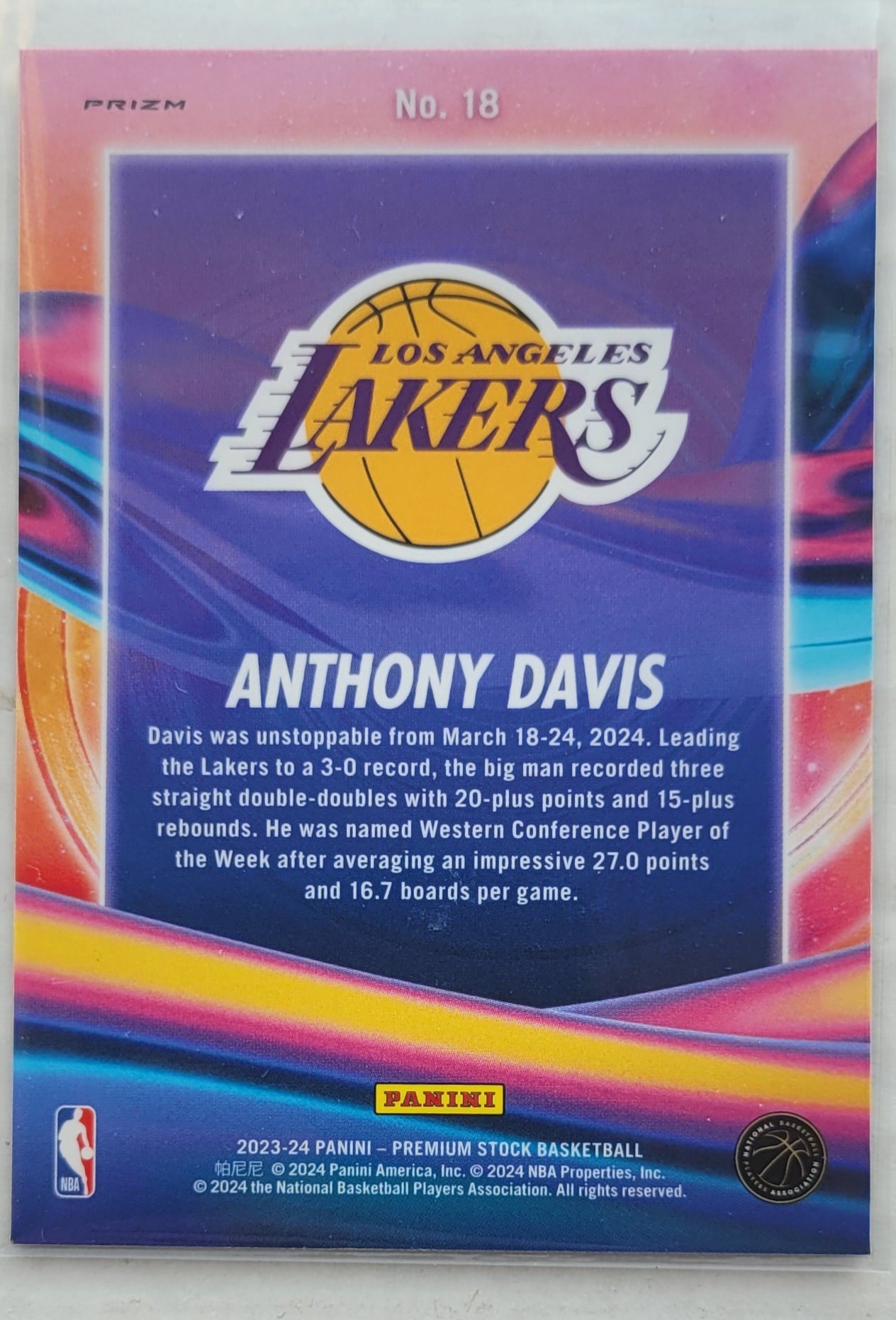 Anthony Davis - 2023-24 Hoops Premium Stock Anti Gravity Silver Prizm #18