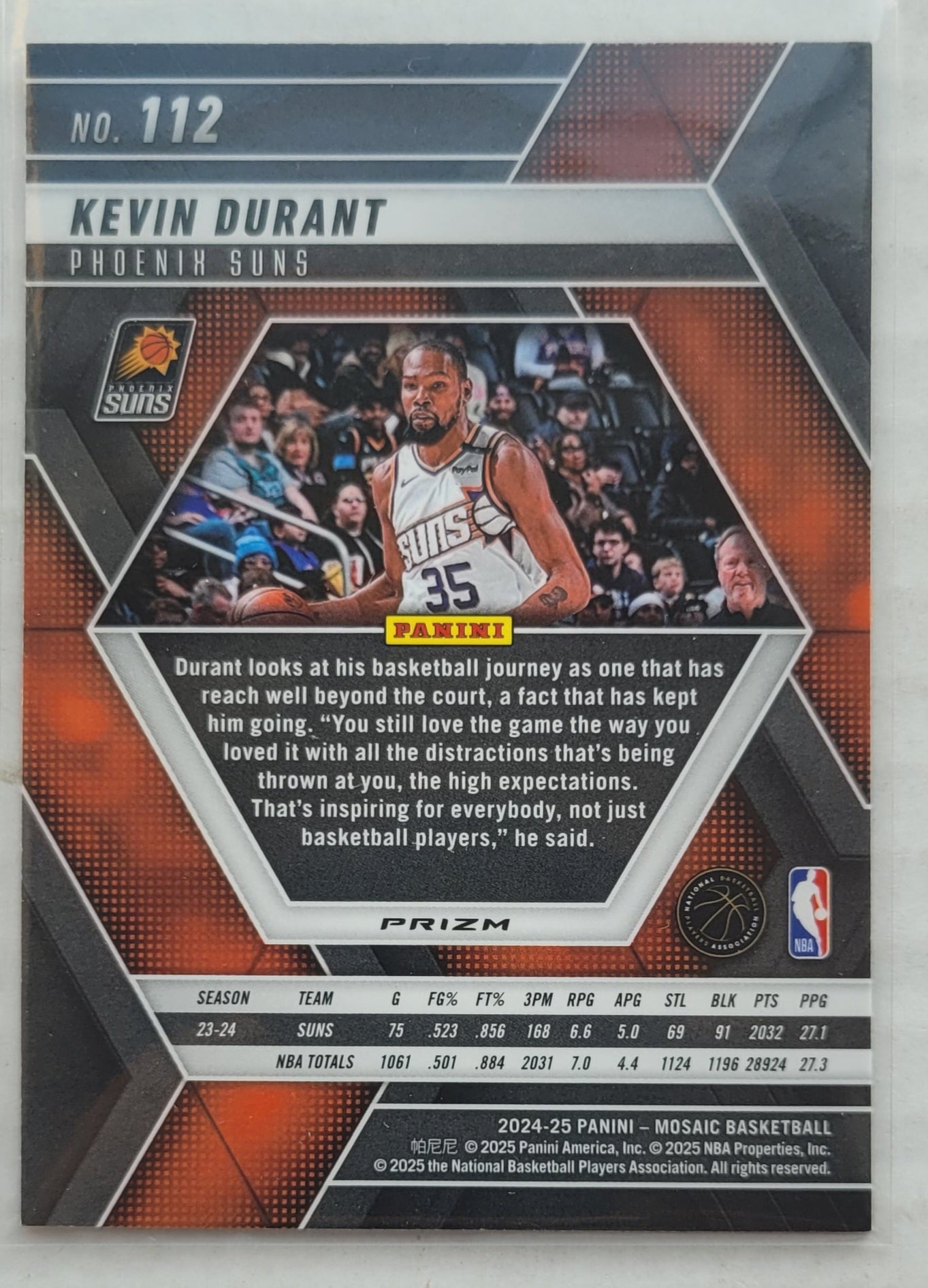 Kevin Durant - 2024-25 Panini Mosaic Mosaic #112