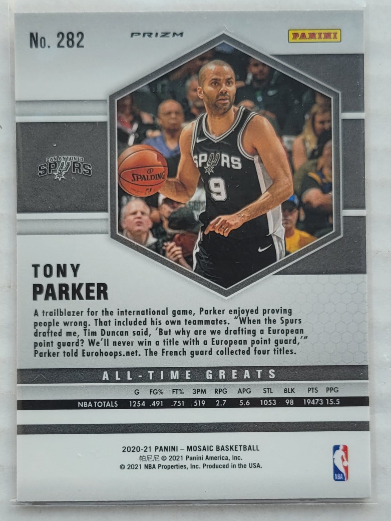 Tony Parker - 2020-21 Panini Mosaic Mosaic Reactive Orange #282